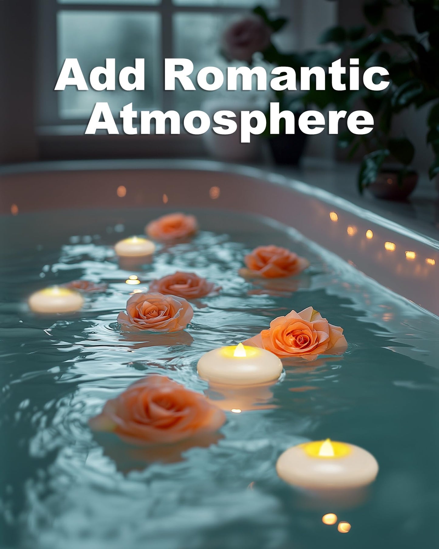 5plots 48 Pack 200 Hour Flameless Floating Candles, 3 Inches White Waterproof Led Tealights for Wedding Vases Centerpieces Party Proposal Pool Decor Decoration