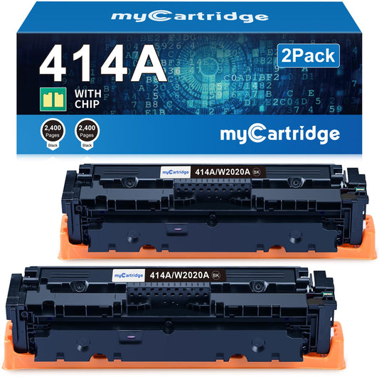 414A Black Toner Cartridge 2 Pack (with Chip) Compatible Replacement for HP 414A 414X for Color Laserjet Pro MFP M479fdw M479fdn M479dw Pro M454dw M454dn M479 M454 Printer Ink W2020A W2020X High Yield