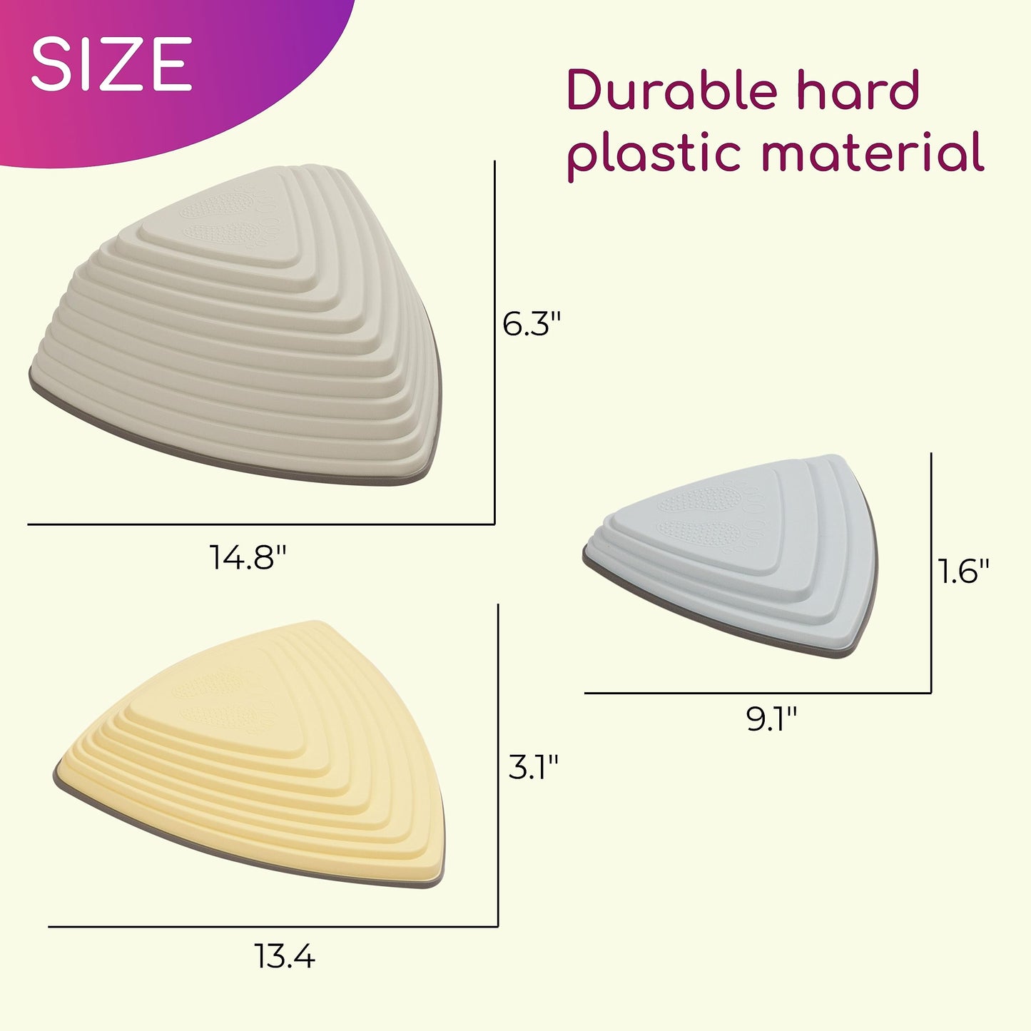 12 Pcs Non-Slip Stepping Stones for Kids – Obstacle Course, Indoor & Outdoor Sensory Playground – Develop Balance & Coordination – Includes Hopping Stickers (Calming Pastel)
