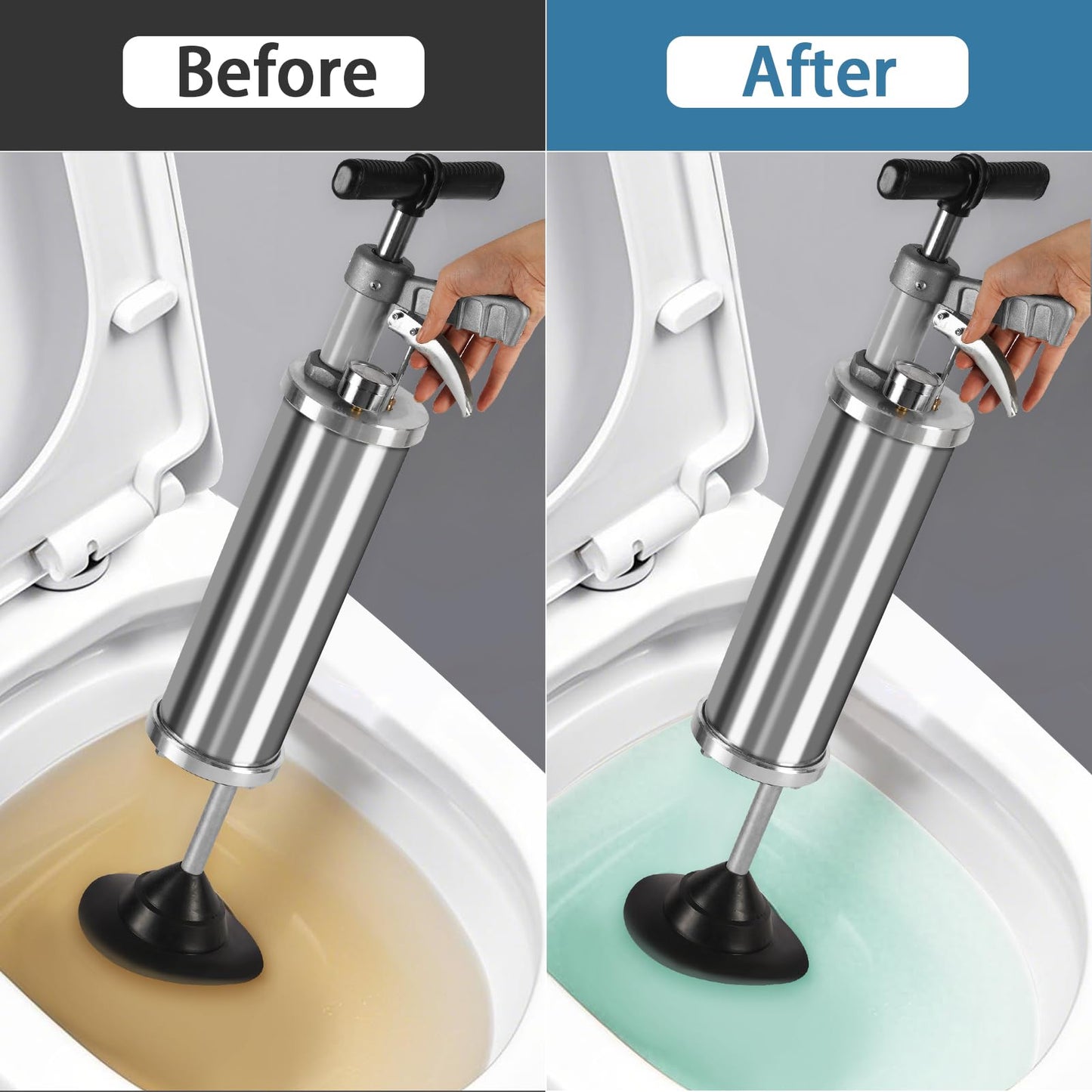 Olpchee Portable High Pressure Kinetic Toilet Plunger Air Drain Blaster Pump for Bath Toilets Bathroom Shower Kitchen Clogged Pipe