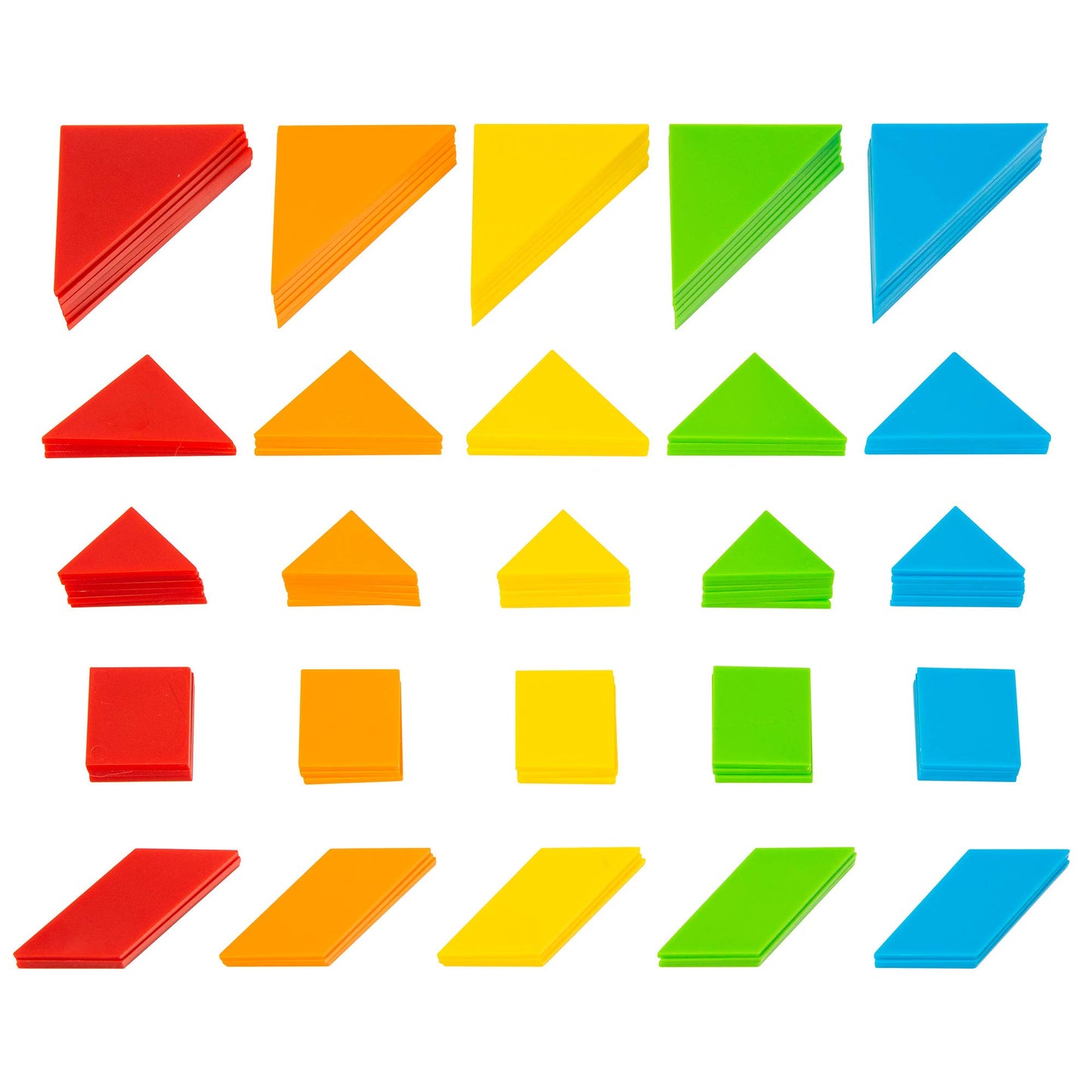 Kids First Math: Tangram Shapes Math Set with Activity Cards, 105 Colorful Plastic Geometric Shapes, Explore Geometry, Shapes, Matching, Visual HandsonMath for Home