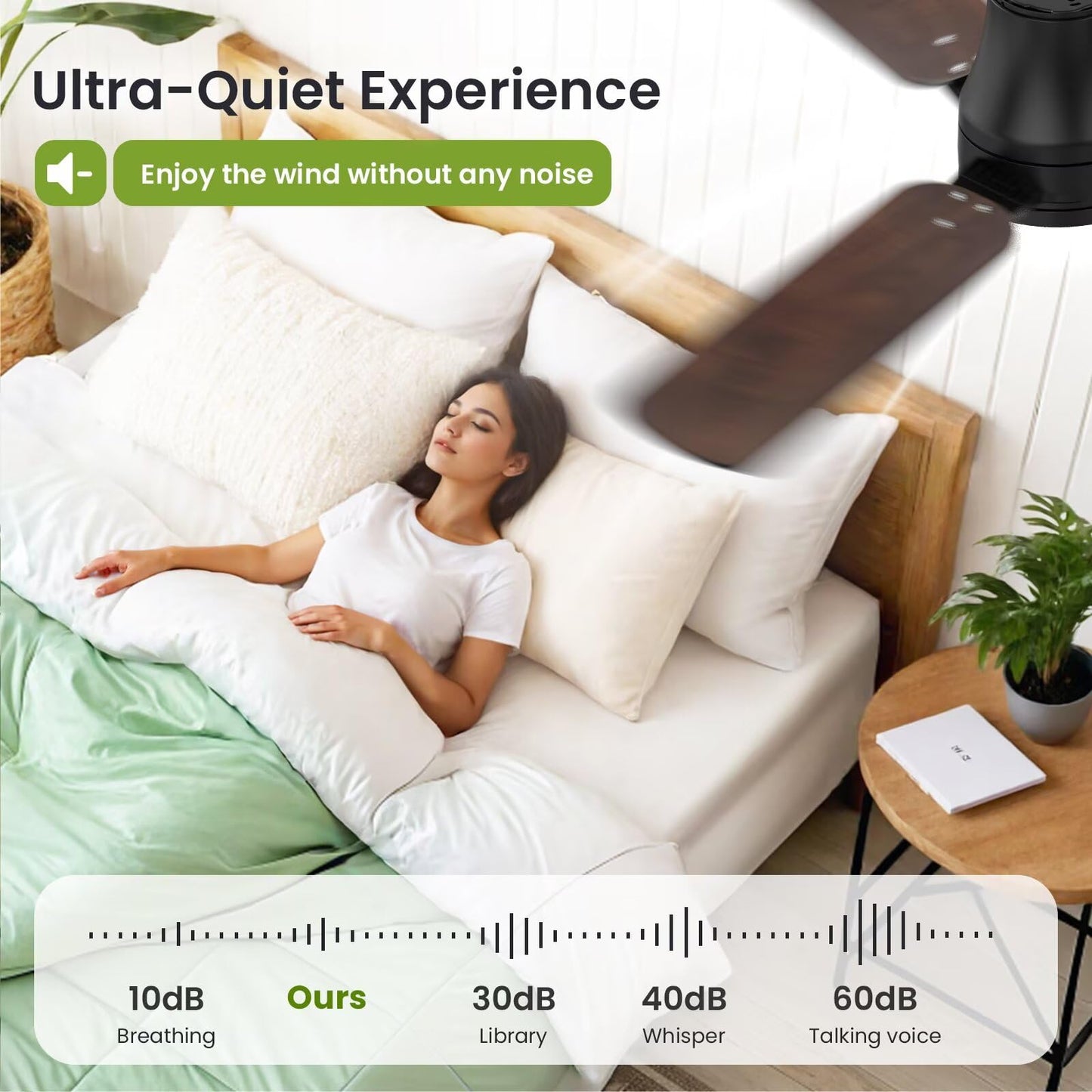 OSTIVE Ceiling Fans with Lights and Remote: 42 Inch Modern Black Ceiling Fan, Low Profile Flush Mount, Quiet Reversible DC Motor & 3CCT Dimmable LED for Bedroom Living Room Kitchen Indoor Outdoor