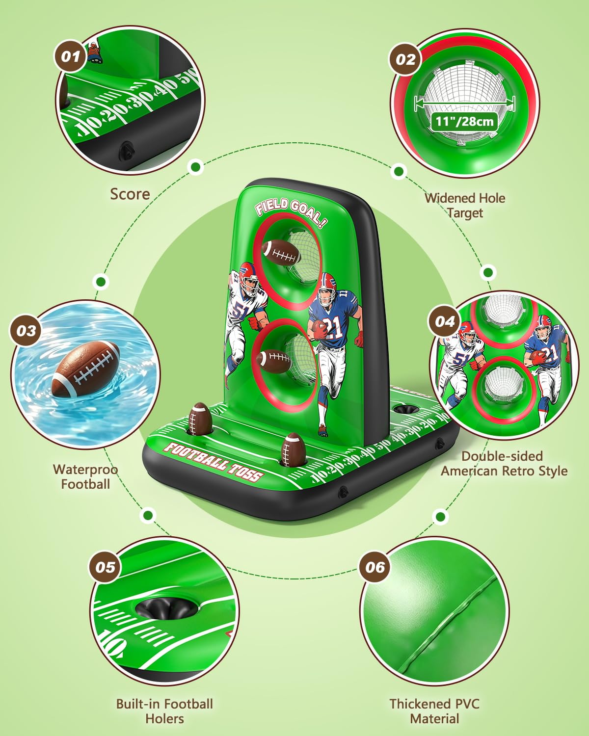 Football Target with 4 Balls & 2 Pumps Inflatable Toy