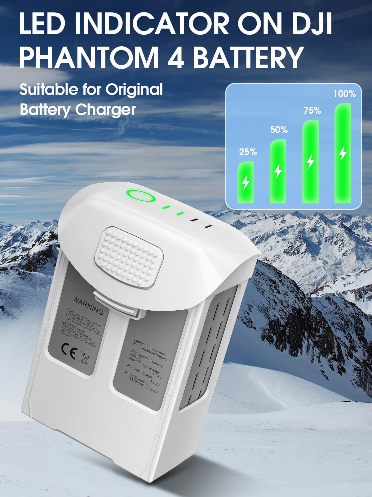 anegine Phantom 4 Battery for DJI, 5870mAh 15.2V Intelligent Flight Battery Compatible with DJI Phantom 4 Pro Series Drone