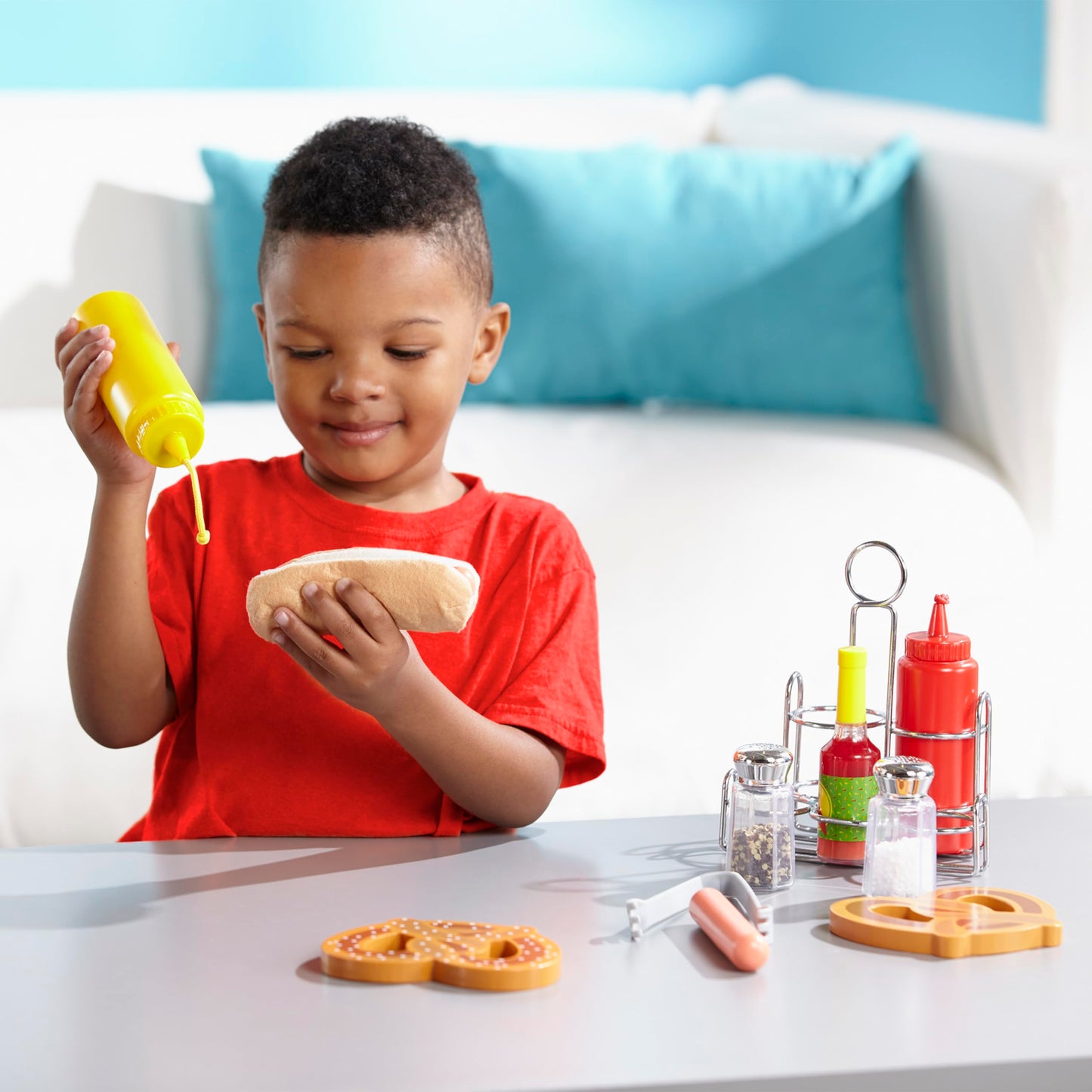 Melissa & Doug 6-Piece Condiments, Play Food Set with Kids Play Kitchen Accessories, Preschool Learning Toys for Girls & Boys 3+ (Pack of 2)