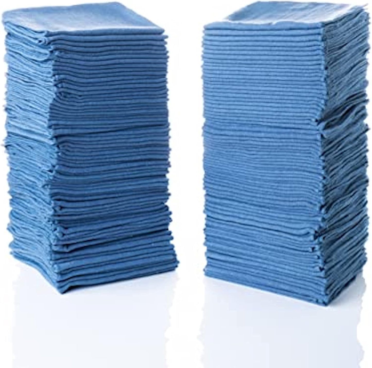 SIMPLI-MAGIC Premium Cotton Shop Towels 14"x12" (125 Pack) – Reusable Cleaning Shop Rags for Automobiles, Industries, Garage and Homes (Blue)