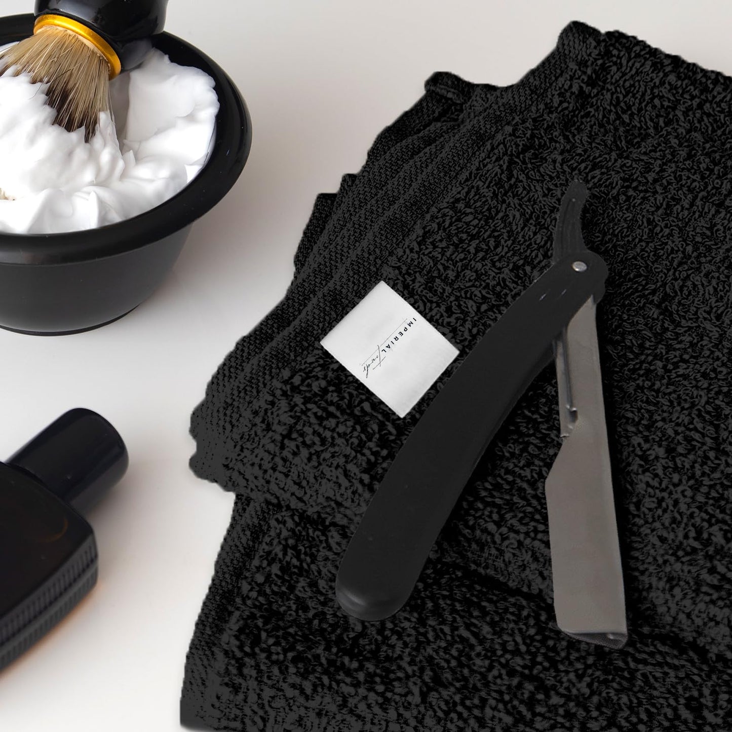 24 Pack Black Hand Towels 100% Cotton Spa Towels 16x26 inches Highly Absorbable Facial, Gym, Hair and Face Towels in Bulk