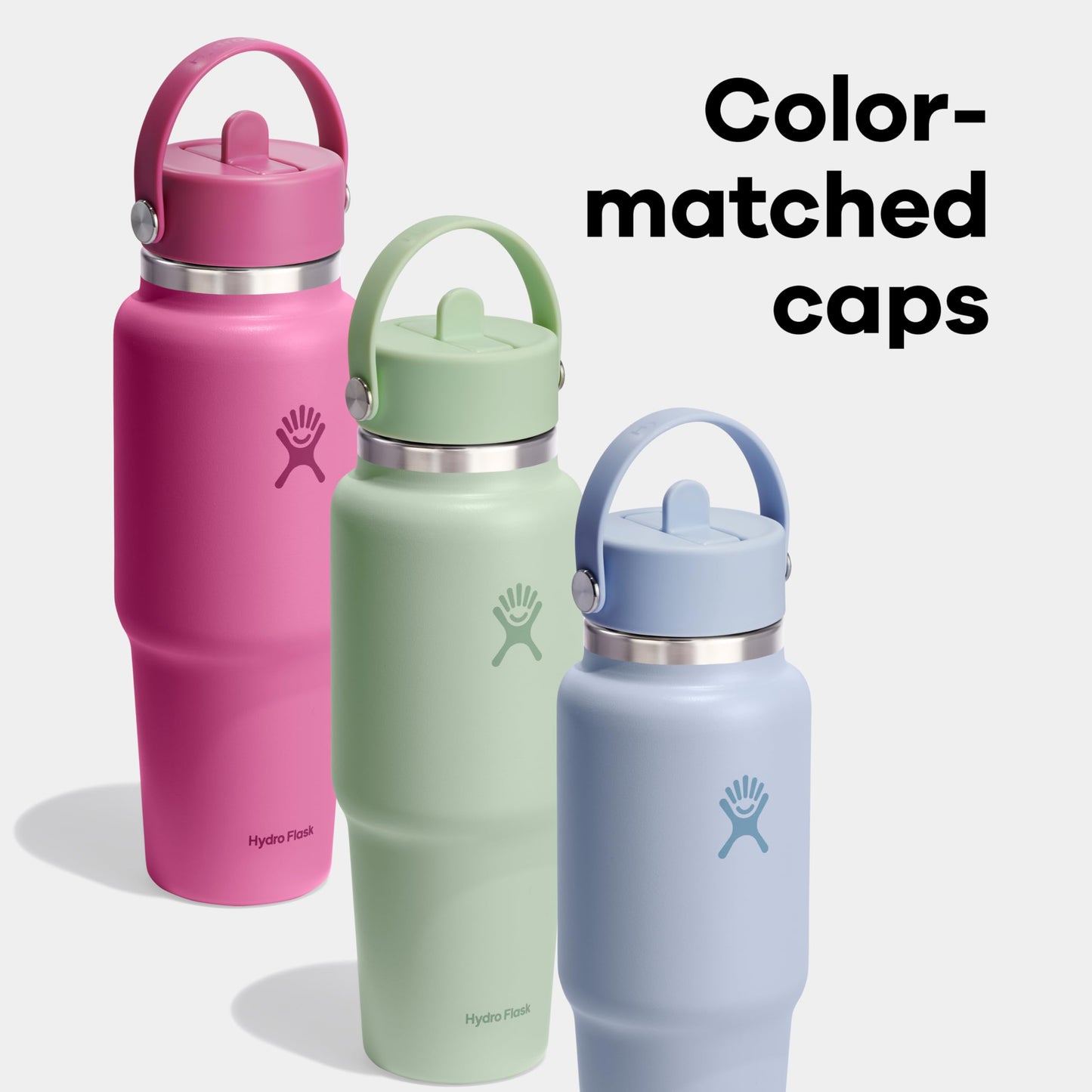 Hydro Flask Travel Water Bottle - Insulated Stainless Steel - Wide Straw Lid, Non Spill, Leakproof in 32 Oz Oat Tan