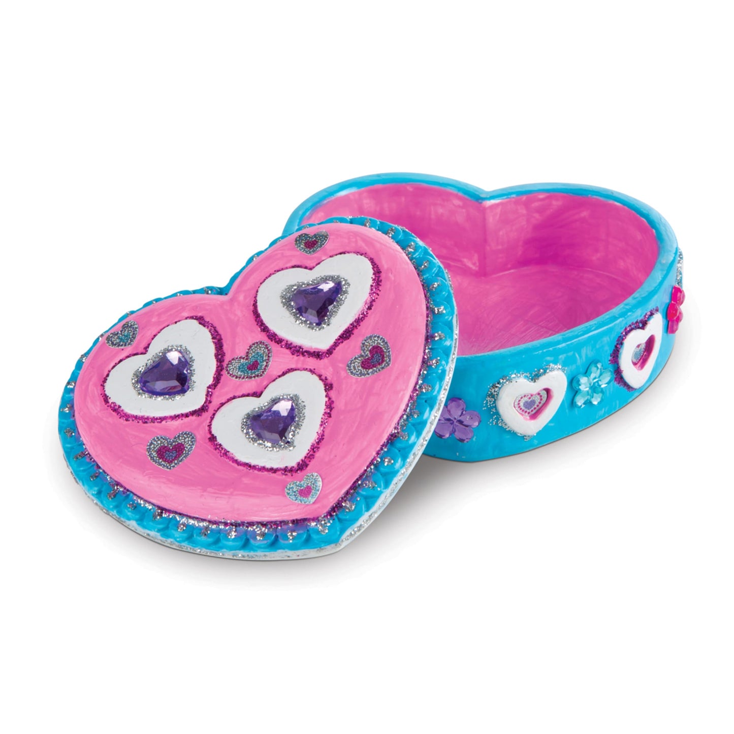 Melissa & Doug Created by Me! Favorite Things Craft Kit Set: Paint-Your-Own Flower and Heart Treasure Boxes and Butterfly Bank for Kids