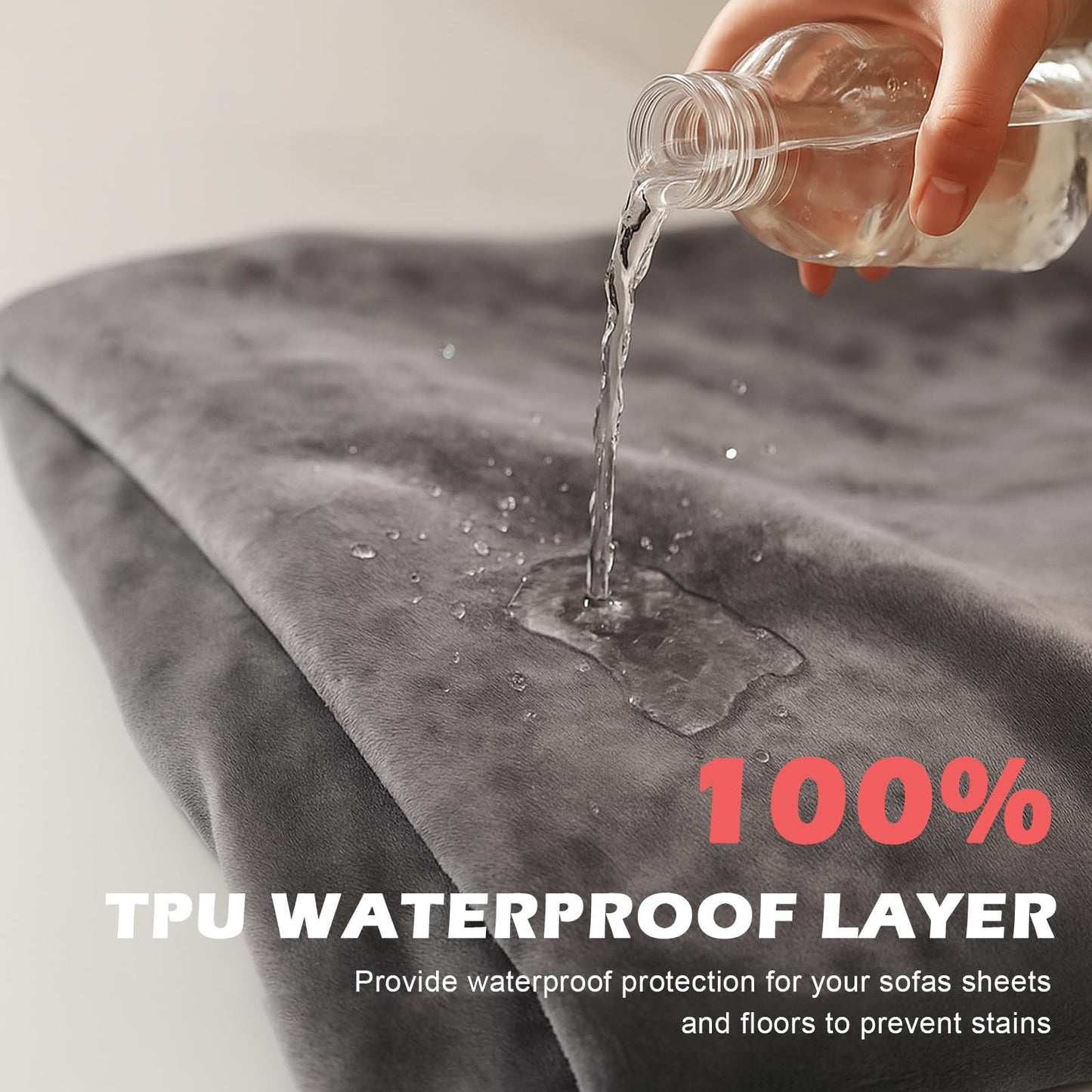DOVIROS Waterproof Blanket for Bed Intimacy, Love Blanket Waterproof and Stain Proof, Absorbent, Washable Bed Protector for Couples, Liquid-Resistant Throw for Mattress Protection (80x60 Inch, Grey)