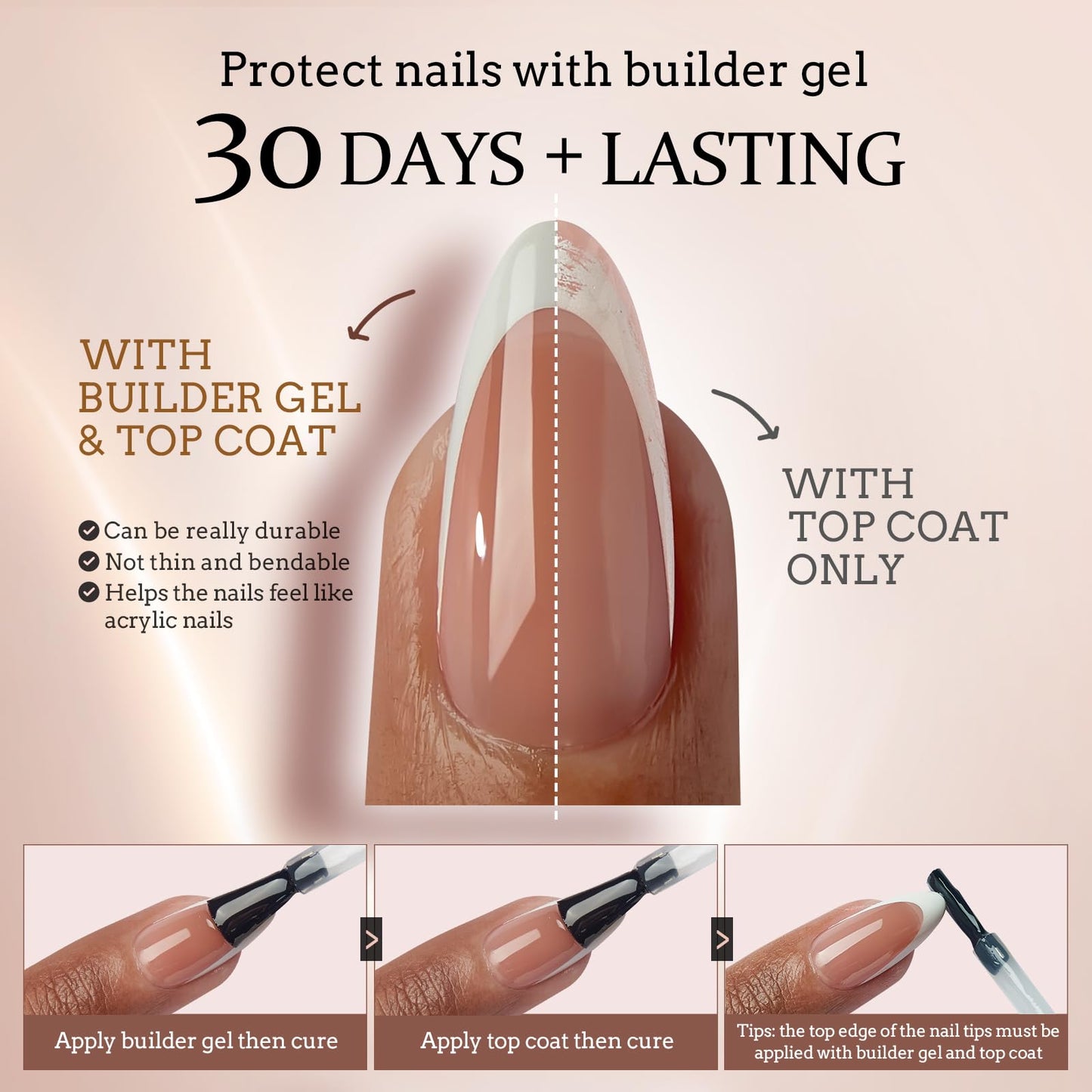 BTArtbox French Tip Press on Nails - 5 Styles XCOATTIPS Short Coffin Nails, Pre-Designed Swirl Soft Gel Nail Tips, Ultra Fit False Nails, Soak Off Acrylic Fake Nails Extensions for Valentines Day Gift