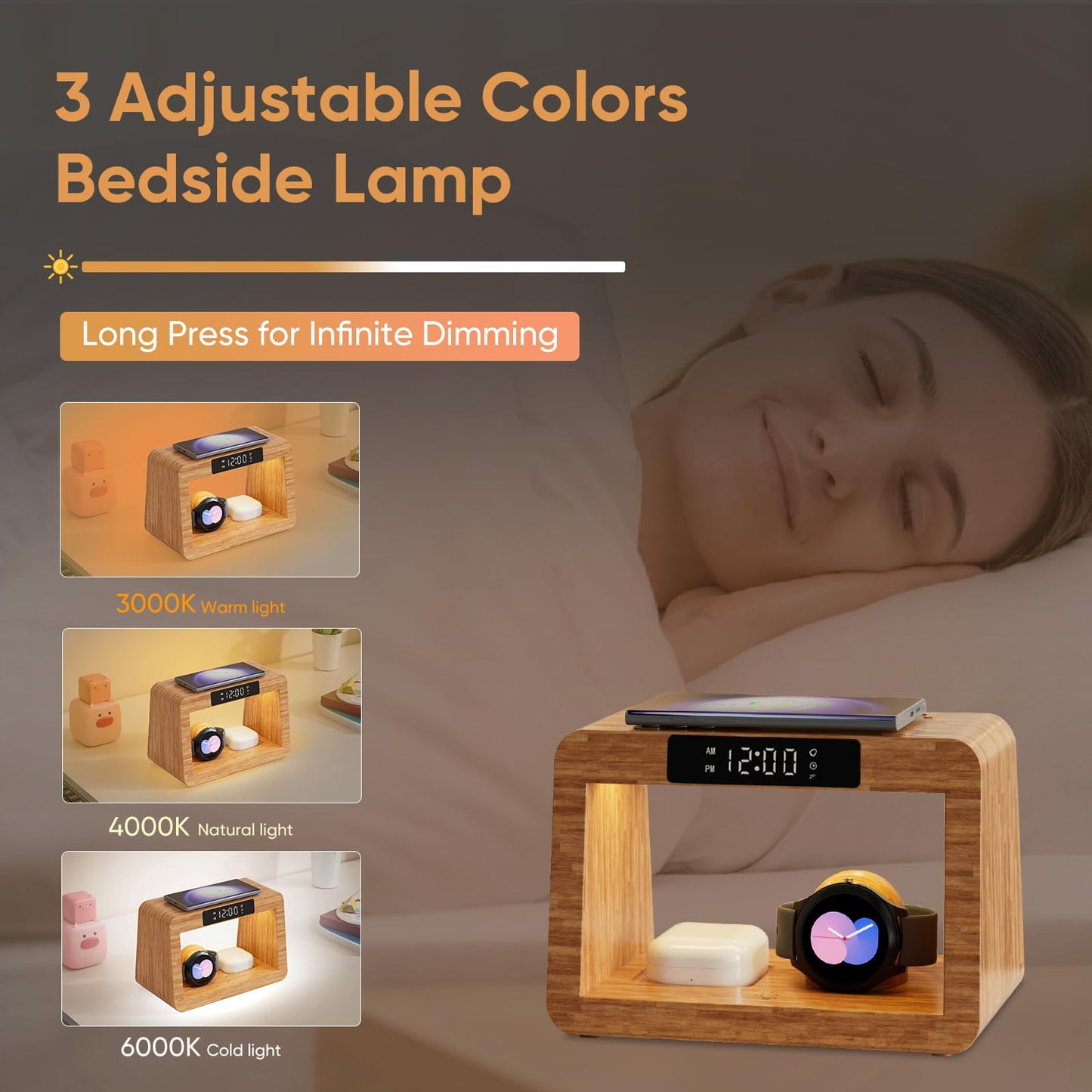 ²⁰²⁴Wireless Charger Station for Samsung, Fast Charging Station with LED Light for Samsung|Android Phone, Wireless Phone Charger Station Only for Samsung Watch