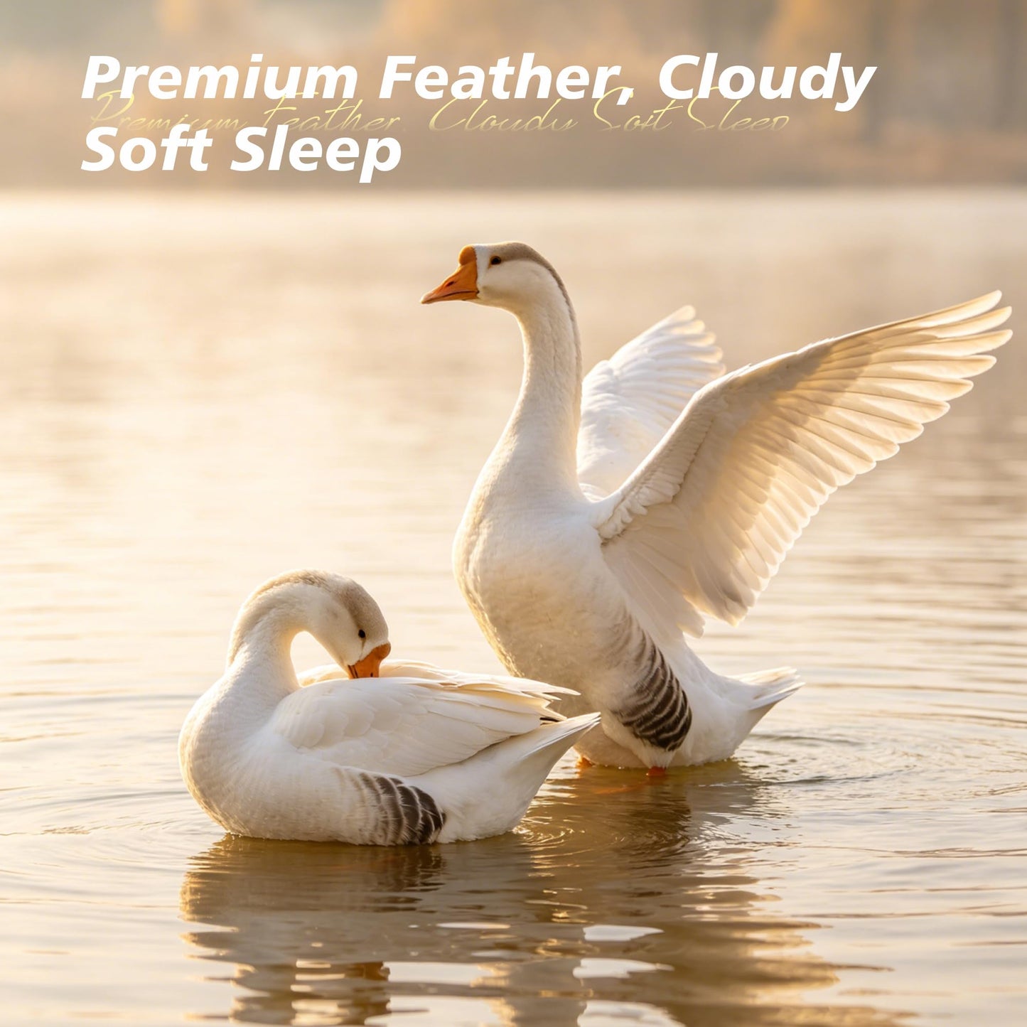 Mosluna Feather Down Pillows King Size Set of 2, Luxury Hotel Collection Bed King Pillows 2 Pack, Down Gusseted Pillow for Sleeping, Soft Fluffy Medium Firm for Side Back Stomach Sleepers 20x36 in.