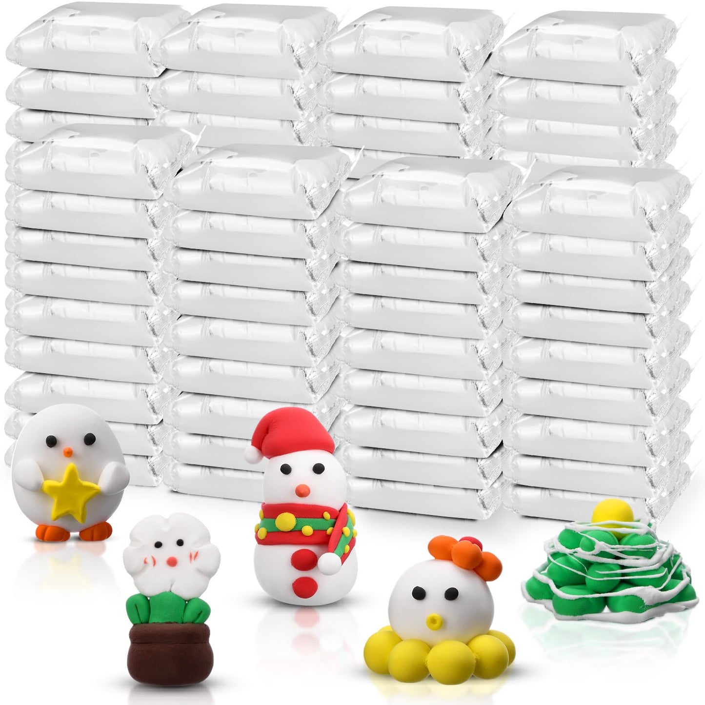 WinnerWhy 72 Pcs Air Dry Clay Modeling Clay for Boys and Girls Magic Clay Molding Clay for Sculpting Air Dry Air Dry Foam Clay for Boys Girls(White)