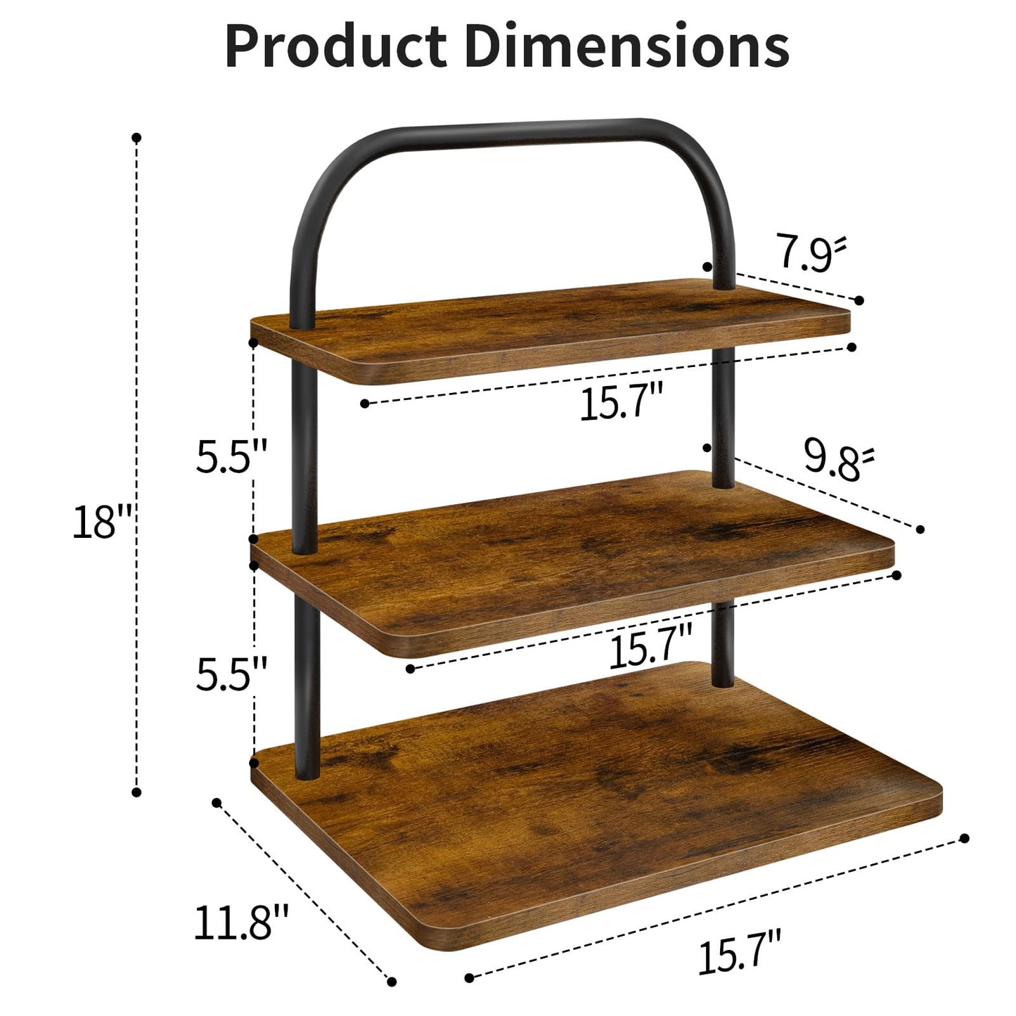 Cupcake Stand for 50 Cupcakes, 2 PACK 3 Tier Wooden Metal Cupcake Stand Reusable Cupcake Display Stand Tiered Tray Stand Dessert Table Display Set Serving Trays for Party Rustic Farmhouse Vendor