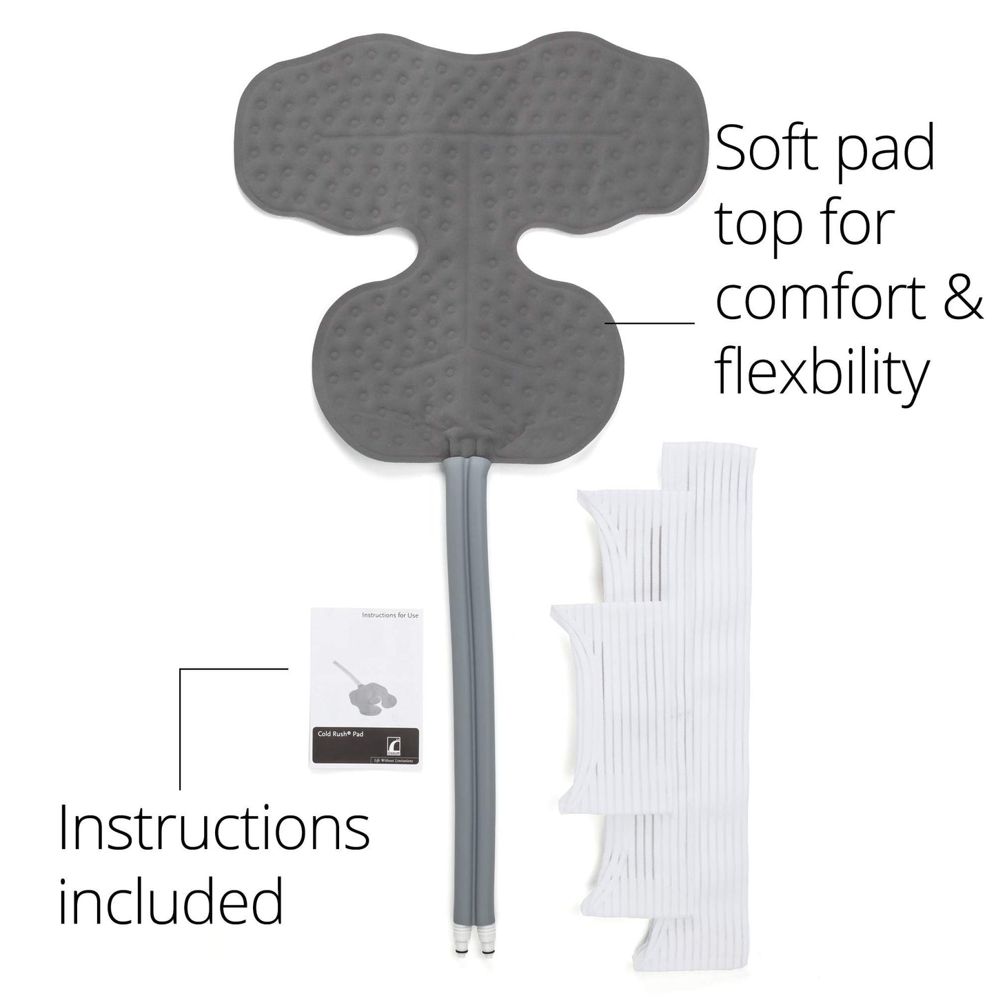 Ossur Cold Rush Cold Therapy Shoulder Pad | Ergonomic Shoulder Ice Pack Wrap for Post-Operative Pain and Swelling | Shoulder Pads with Hose Connectors and Elastic Straps (Large)