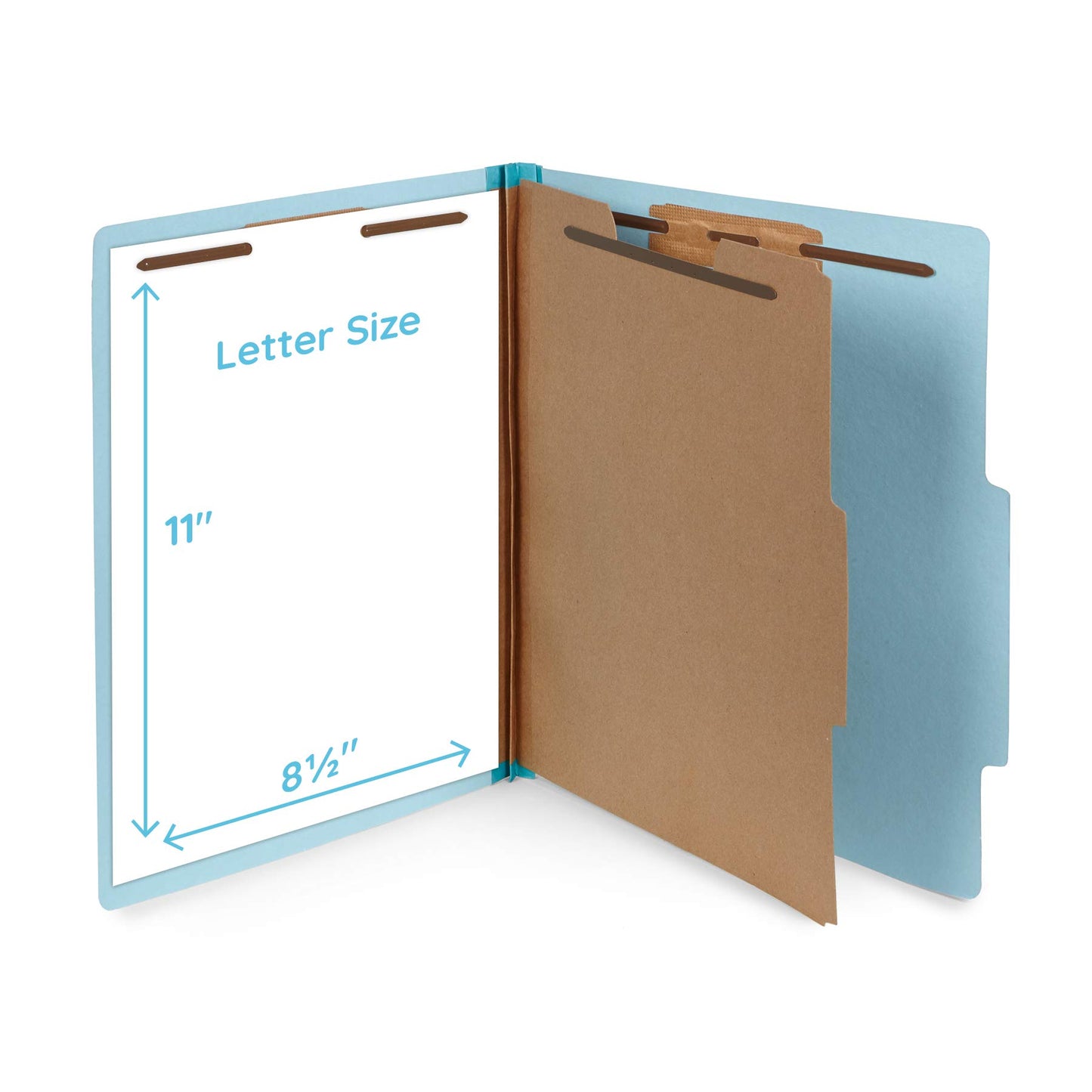 10 Blue Classification Folders - 1 Divider - 2 Inch Expansions - Durable 2 Prongs, for Medical Files, Law Client Files, Pressboard Classification Folders 1 Dividers Letter Size, Blue, 10 Pack