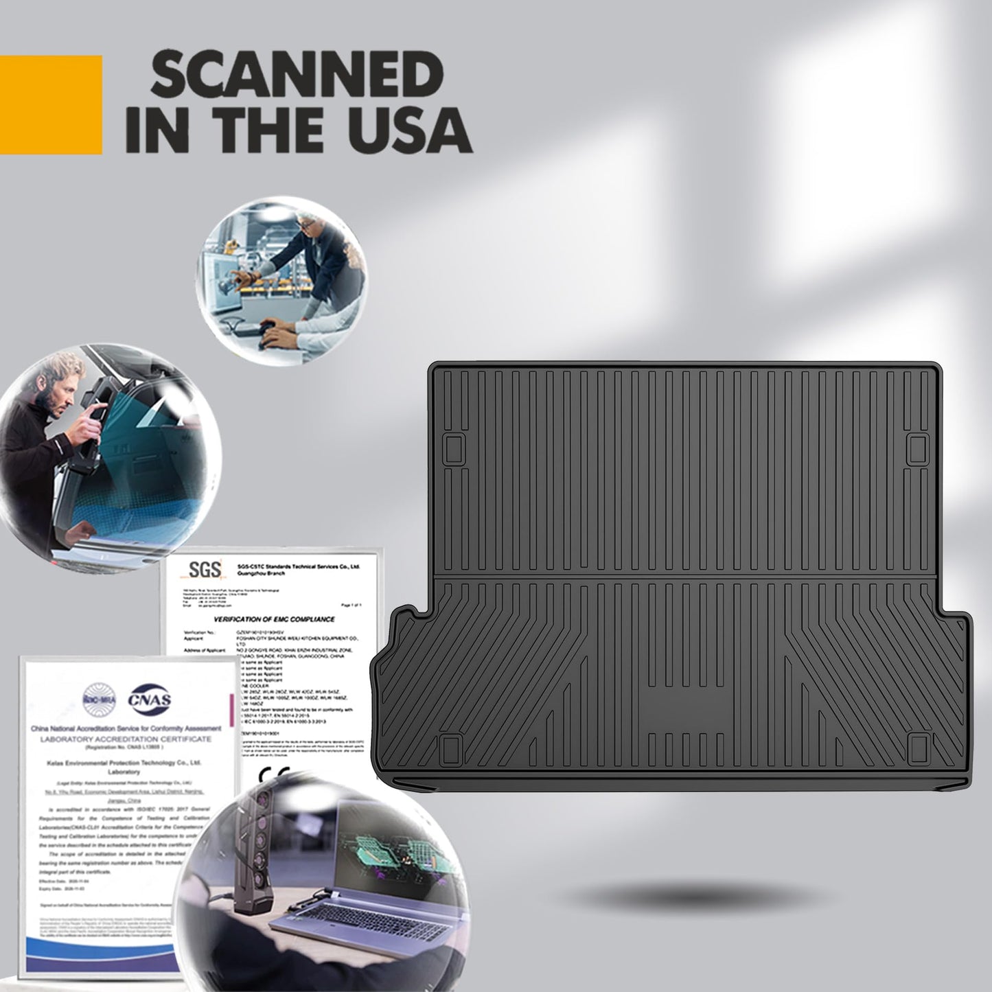 IKABEVEM Trunk Mat for Lexus GX 460 2010-2023 - Custom Fit TPE Non Slip Cargo Liner - All Weather Guard Trunk Liner - 3D Shaped Laser Measured Cargo Mats for 2010-2023 Lexus GX GX460