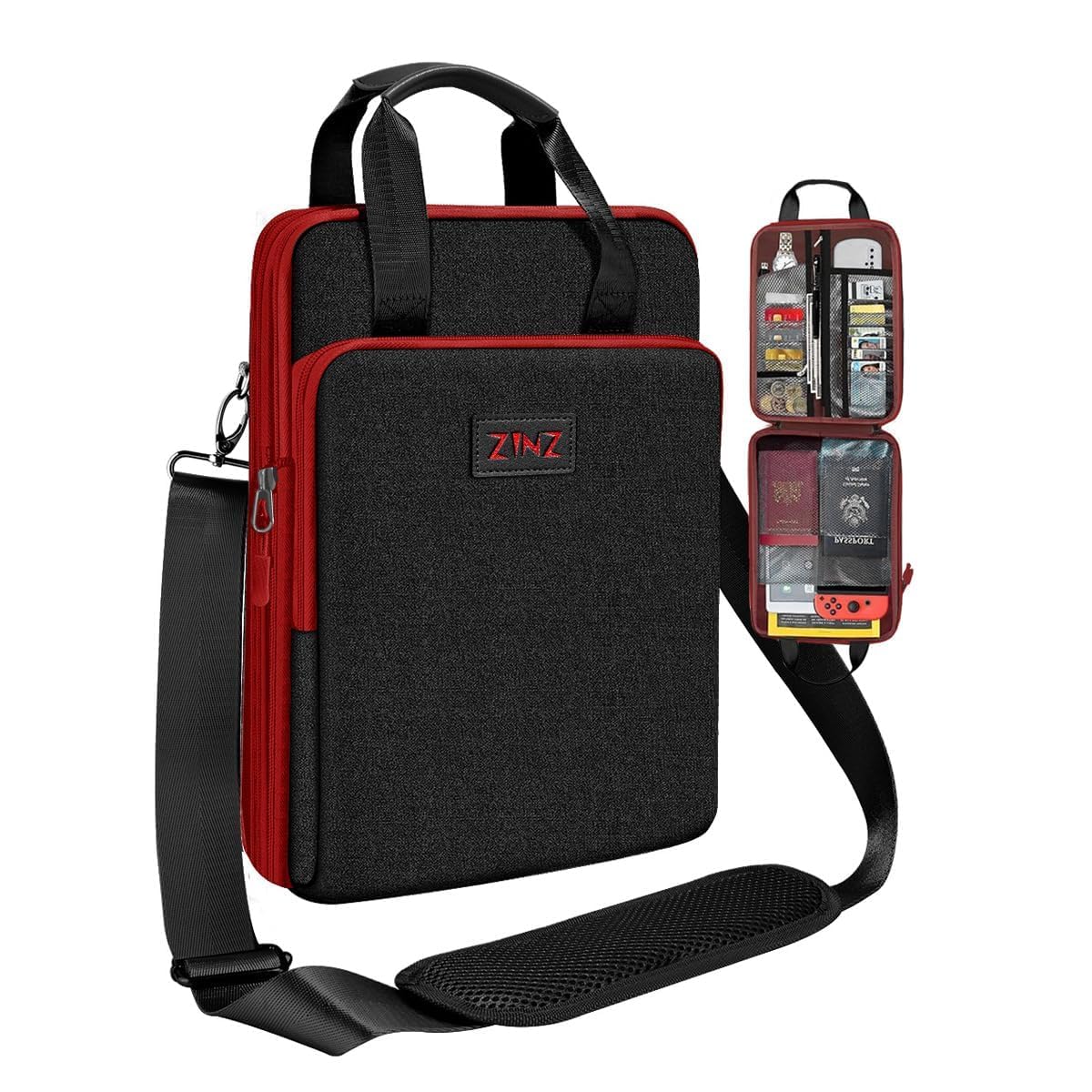 ZINZ Laptop Case 12.9 13 Shoulder Bag, Expandable Handbag with Valuables Compartment Compatible with MacBook Air/Pro/Neo 13" M5/M4/M3/M2/M1, iPad 12.9/13/11, Water-Resistant & Shockproof,B01K02