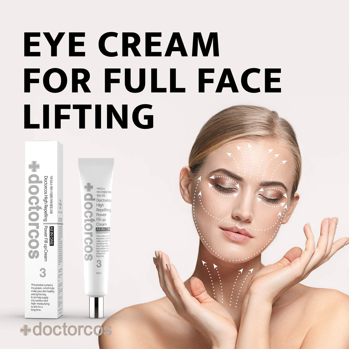 DOCTORCOS High Repelling Power Fill-up Wrinkle Cream for Women (1.7 oz) | Full Face and Under Eye Lifting Cream for Wrinkles | Fine Line Cream For Day and Night Use | Korean Skin Care Products