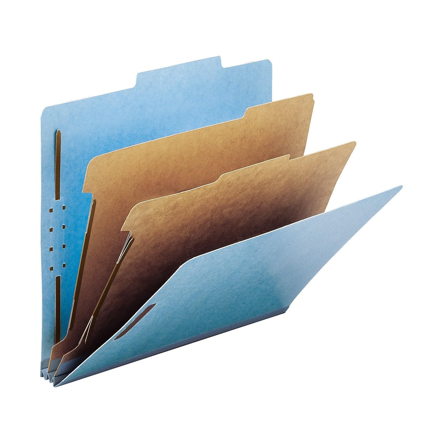 Smead Blue Classification File Folders for Documents, Letter Size, 2 Inch Expansion, 2 Dividers, Durable Pressboard for Legal and Office Files, Blue, 10 Pack (14021)