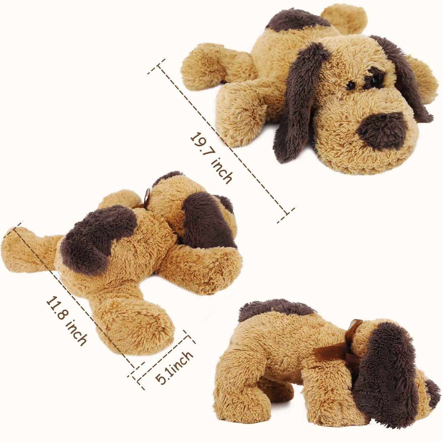 WEIGEDU Floppy Stuffed Dog Puppy Plush Toy, Huggable Beagle Labrador Retriever Stuffed Animal Dogs for Kids Girls Boys Baby Birthday Gift, 50.8cm, Brown