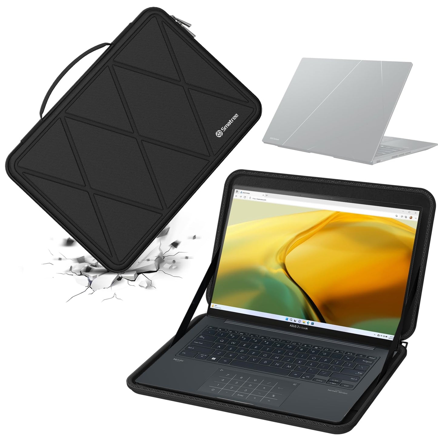 Smatree Hard EVA Protective Sleeve for 14 inch ASUS Zenbook 14 UX3405CA,14/14X OLED Case,for 14inch Vivobook S 14 S5406 Copilot+PC, 14 Flip TP3407 Copilot+PC,for 14 inch ROG Zephyrus G14(X8043)