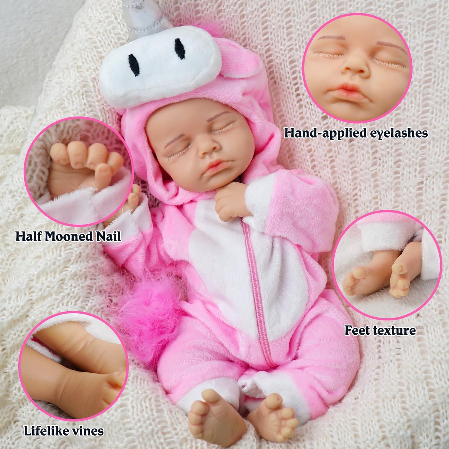 GiggleBabble 12 Inch Full Body Silicone Reborn Baby Doll - Realistic Doll with Lifelike Details - The Ideal Friend for Girl/Boy
