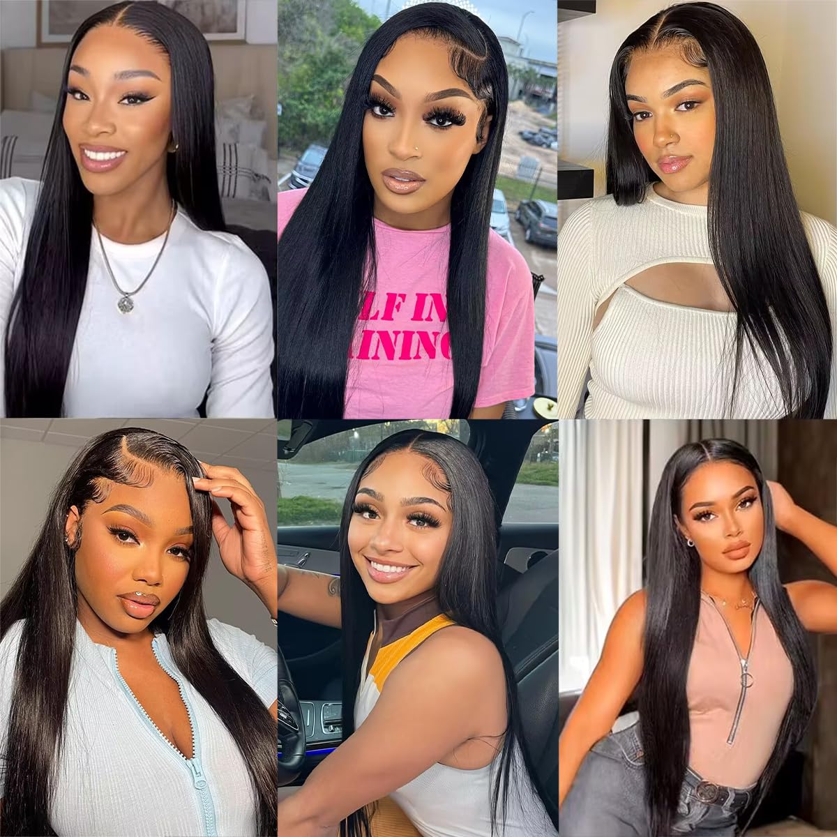 JUBOTIN 26 Inch Straight Glueless Wigs 100% Human Hair Bleached Knots Upgraded Lace Front Wigs Pre Cut Straight 6x4 Glueless Lace Closure Wigs for Women 180% Density Invisible Melt Skin