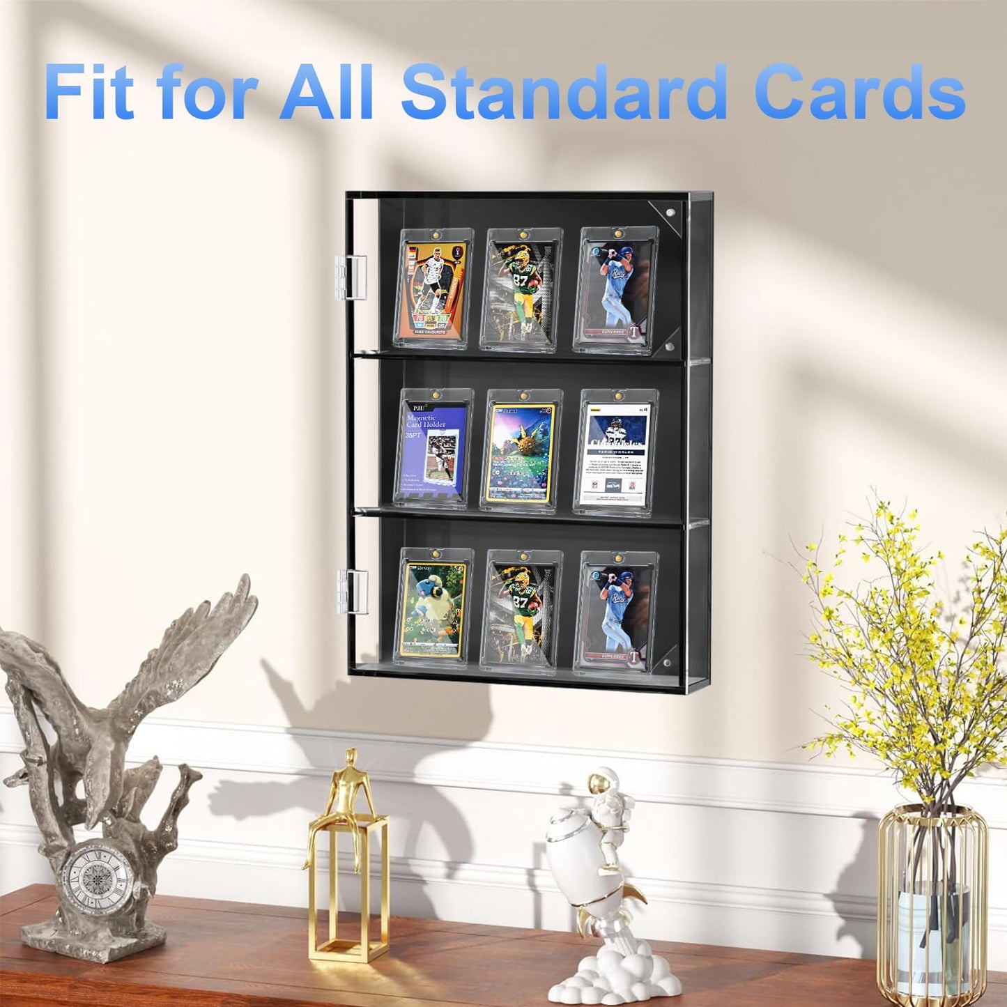 60ct Magnetic Card Holder, 35pt One Card Holder Touch for Trading Cards, U-V Protection Magnetic Card Case for Sports Cards, Card Protectors Hard Plastic, Display Case for Baseball Cards, Game Cards