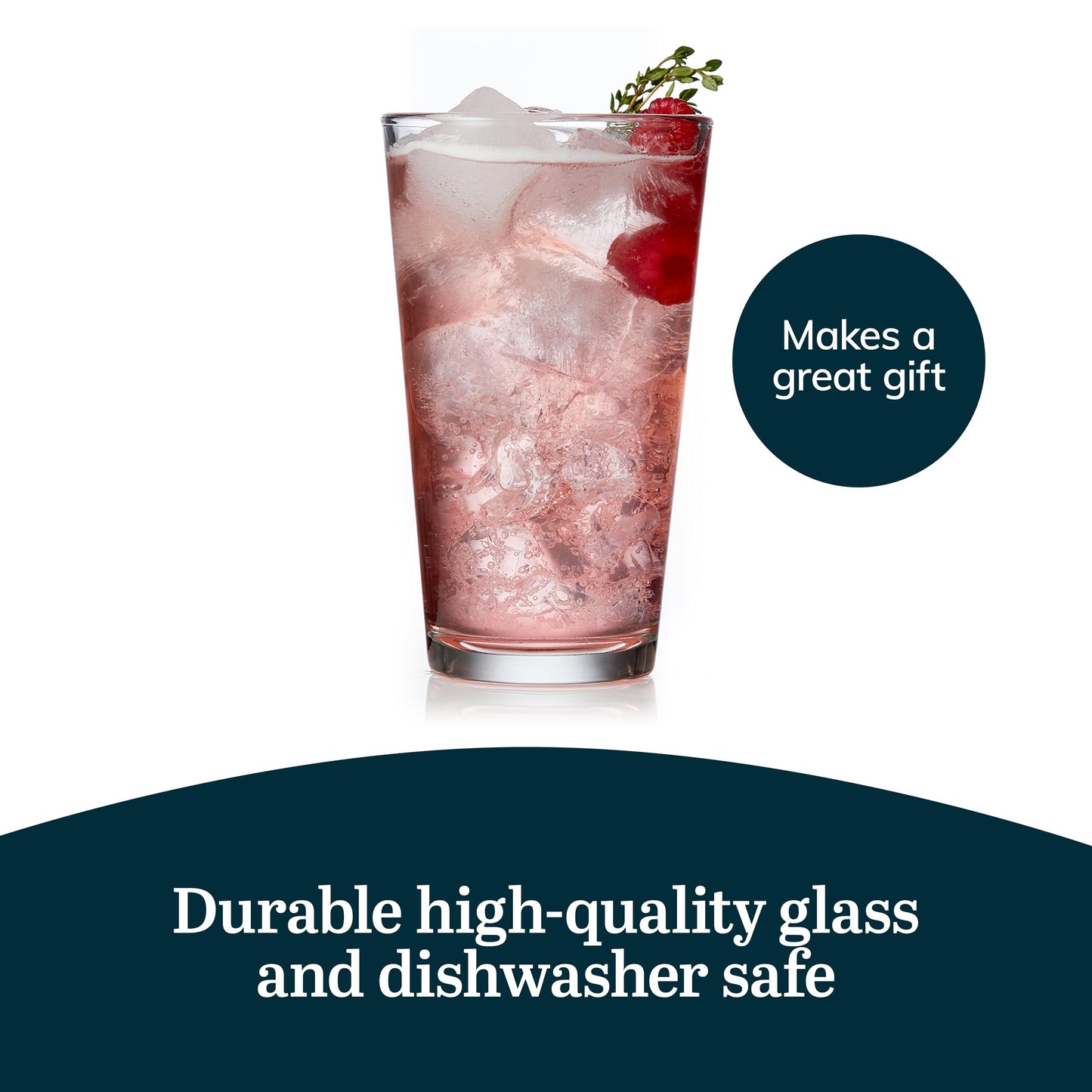 Libbey Bar Essentials Tumbler Glasses Set of 6, Modern Style 16 Oz Glass Set, Dishwasher Safe Tall Drinking Glasses Set for Wine, Beer, and Cocktail