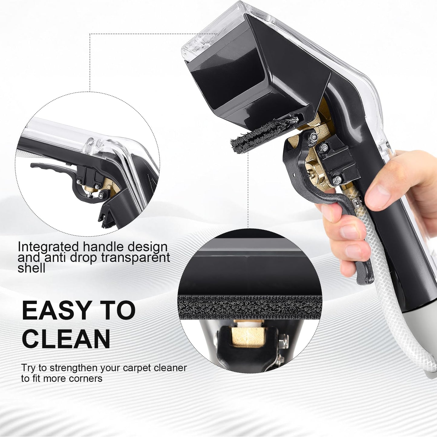 Upholstery Attachment Compatible with Rug Doctor Mighty Pro,X3,Wide Track Carpet Cleaner,Upgrade Metal Trigger,12ft Hose,Clean Carpet,Stair, Mattresse,Remove Dirt and Odor,2-Year Warranty