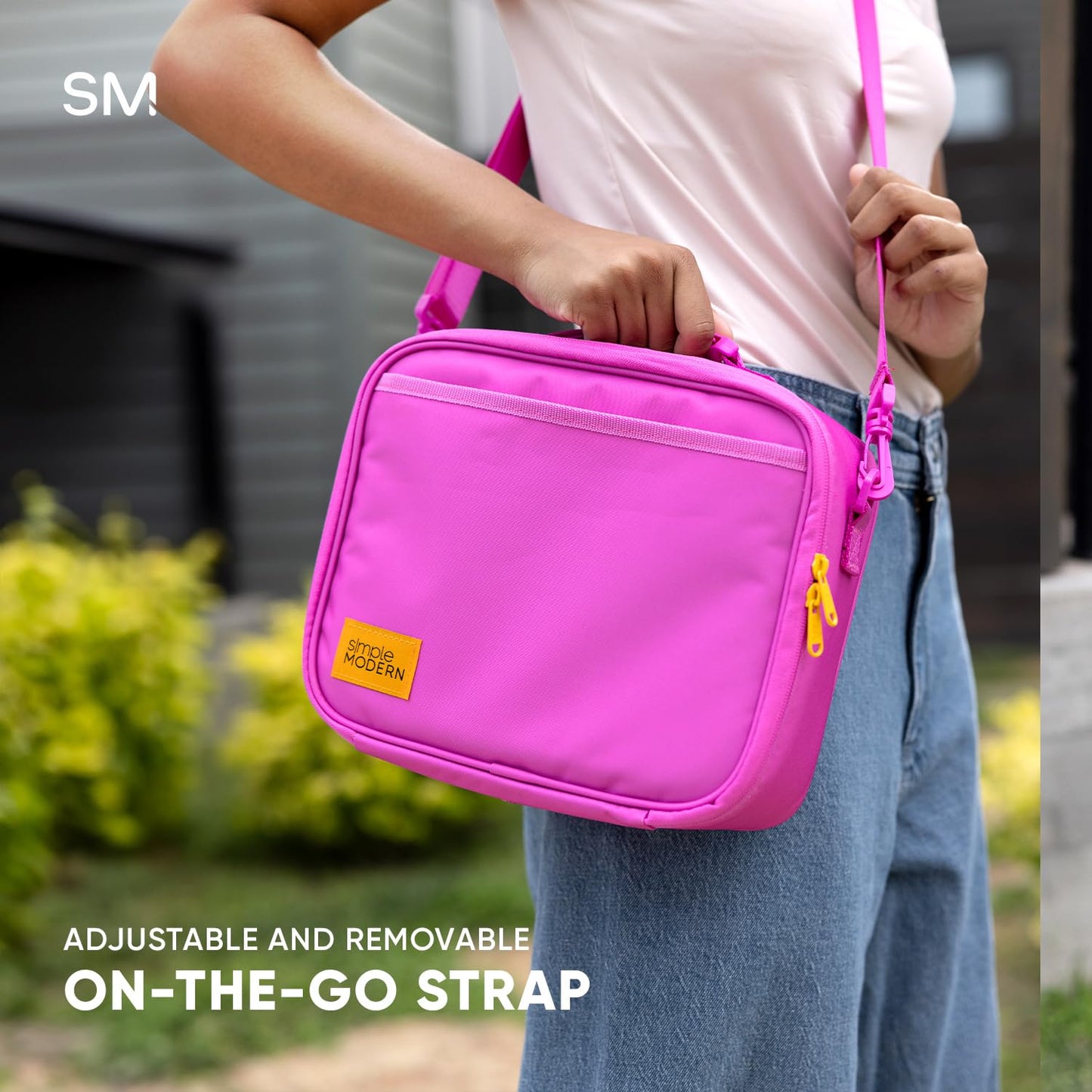 Simple Modern Hadley with Shoulder Strap | Lunch Box for Kids, Teens, and Adults | Insulated Bag for Girls, Boys, Women, Men | Meal Containers with Exterior and Interior Pockets | 80s Mix
