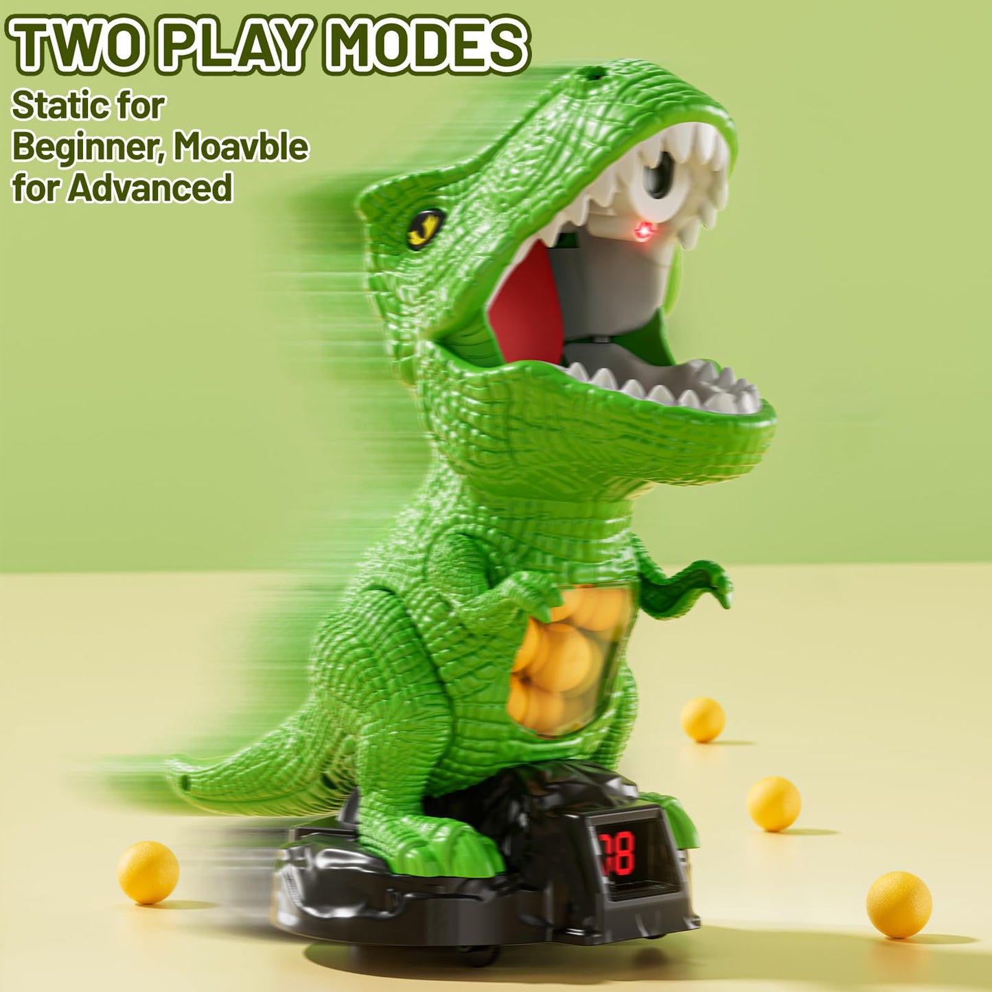NIPLOOOW Moveable Dinosaur Shooting Toys for Kids 3-8 Years, Movable Shooting Target Toy with Air Pump Guns, Interactive Competition Game for Boys and Girls Ages 3 4 5 6 7 8 Years Old