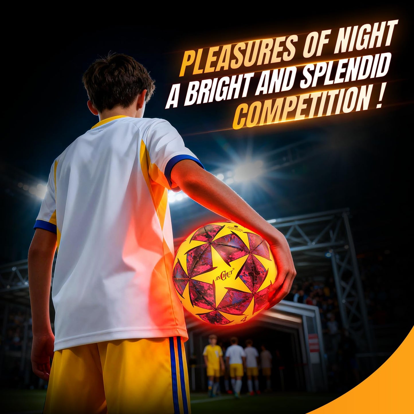 ANCBRUT Light Up Soccer Ball, Glow in The Dark LED Soccer Ball Size 4