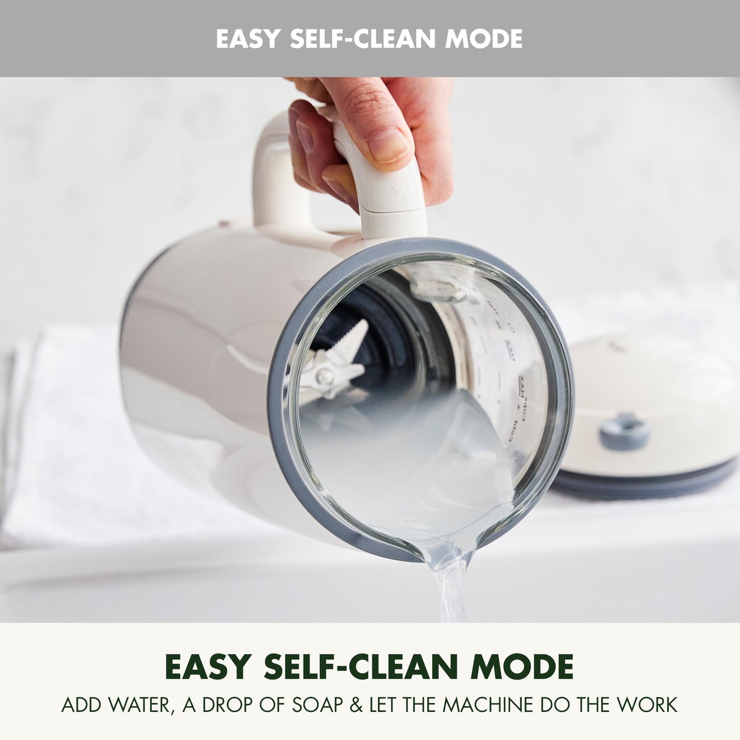 GreenPan Nut Milk Maker, 15-in-1 Homemade Soy, Almond, Oat, Coconut, Non-Dairy, Rice, Soup, Baby Food, BPA-Free, Smooth Creamy Texture, Self Clean, Barista Quality Milk, Delay Start, Boil Water, Cream