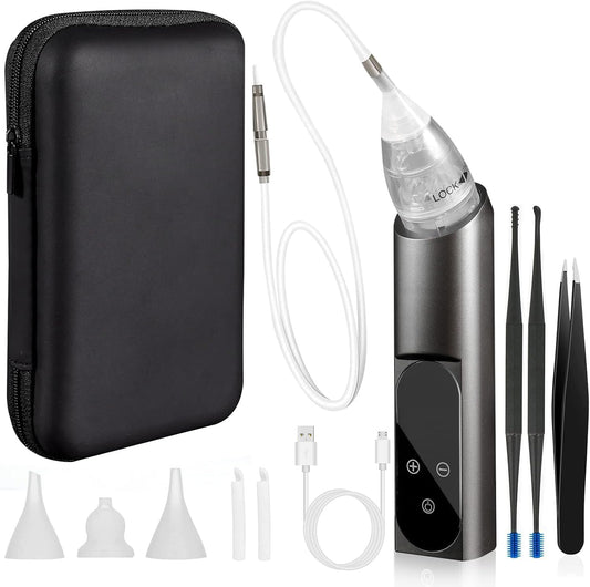 2025 Ear Wax Vacuum Removal Tool, 6 Gear Strong Suction Electric Ear Cleaner Ear Vacuum Wax Remover, USB Charge Earwax Removal Kit Reusable Soft Silicone Ear Cleaning Kit Water Remover Tool (Black)