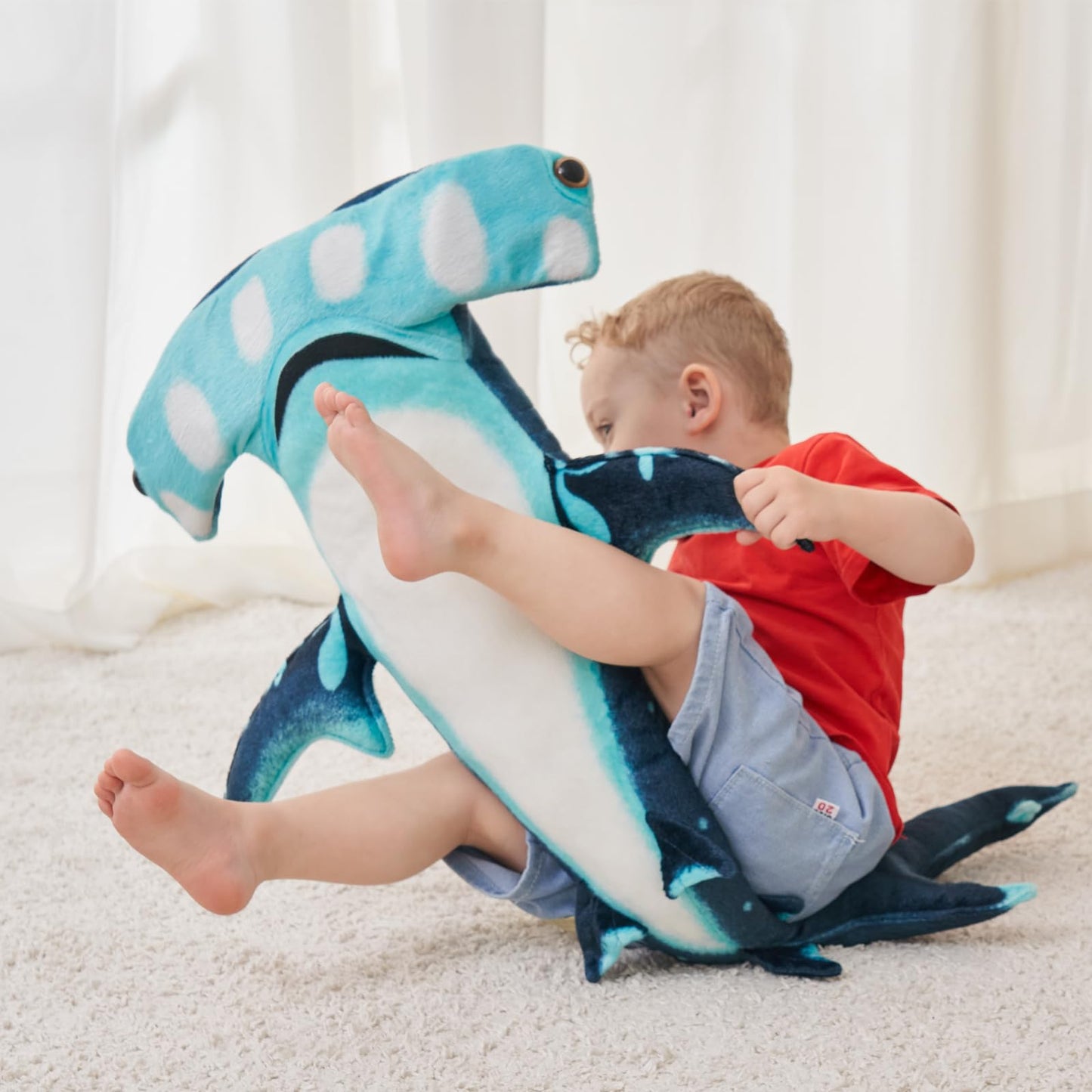 Beeyybuy 40 inch Hammerhead Shark Stuffed Animal - Giant Shark Plush Toy