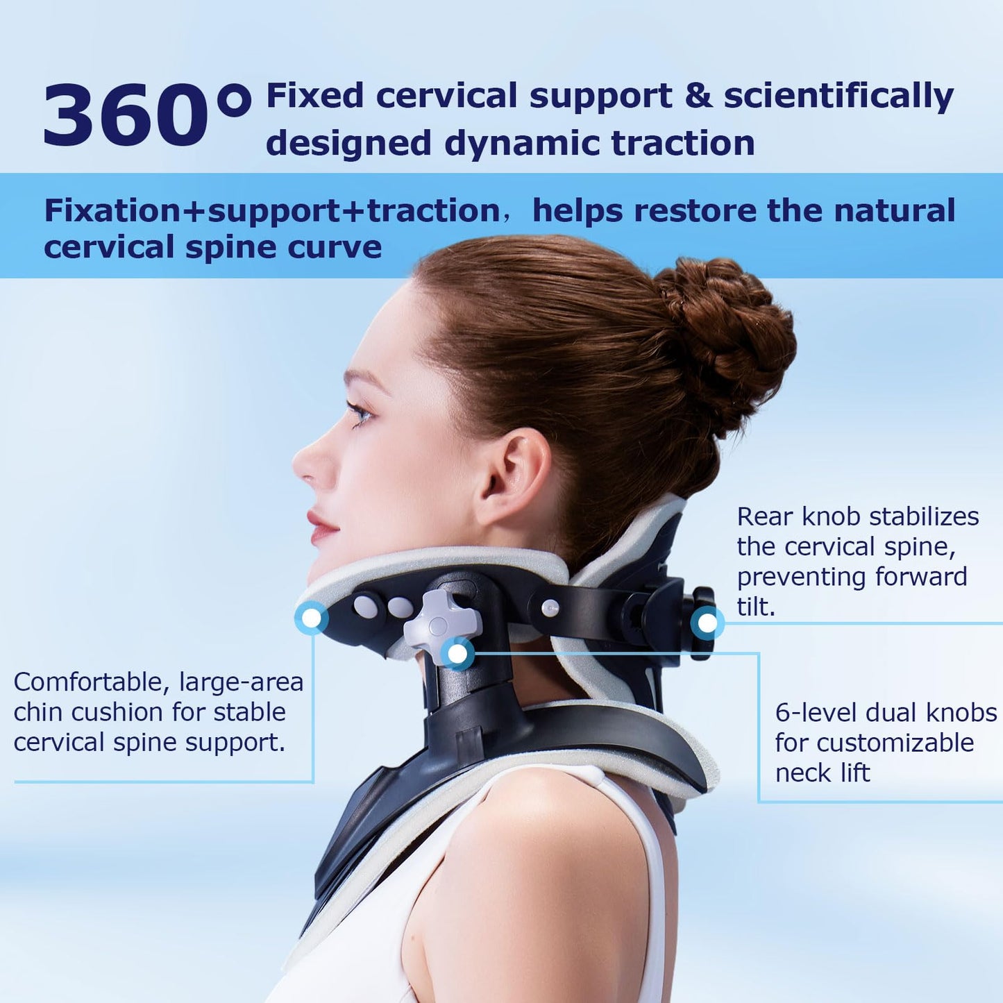 ALPHAY Neck Stretcher Cervical Traction,Neck Braces for Neck Pain and Support,Adjustable Cervical Traction Devices for Home Use,Neck Decompression Device and Revive Cervical Spine