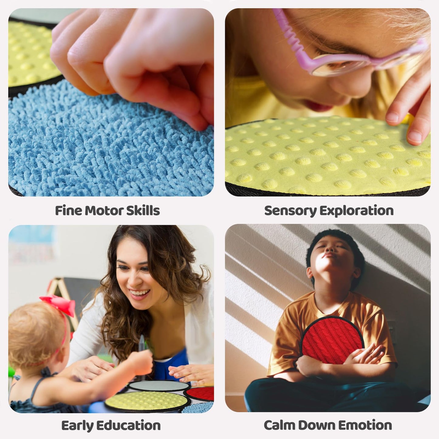 Sensory Mats, 16 Piece Set, Sensory Toys for Children with Autism, Touch Panel, Montessori Toy, Educational Toy for Children Aged 3 and Above, Gift