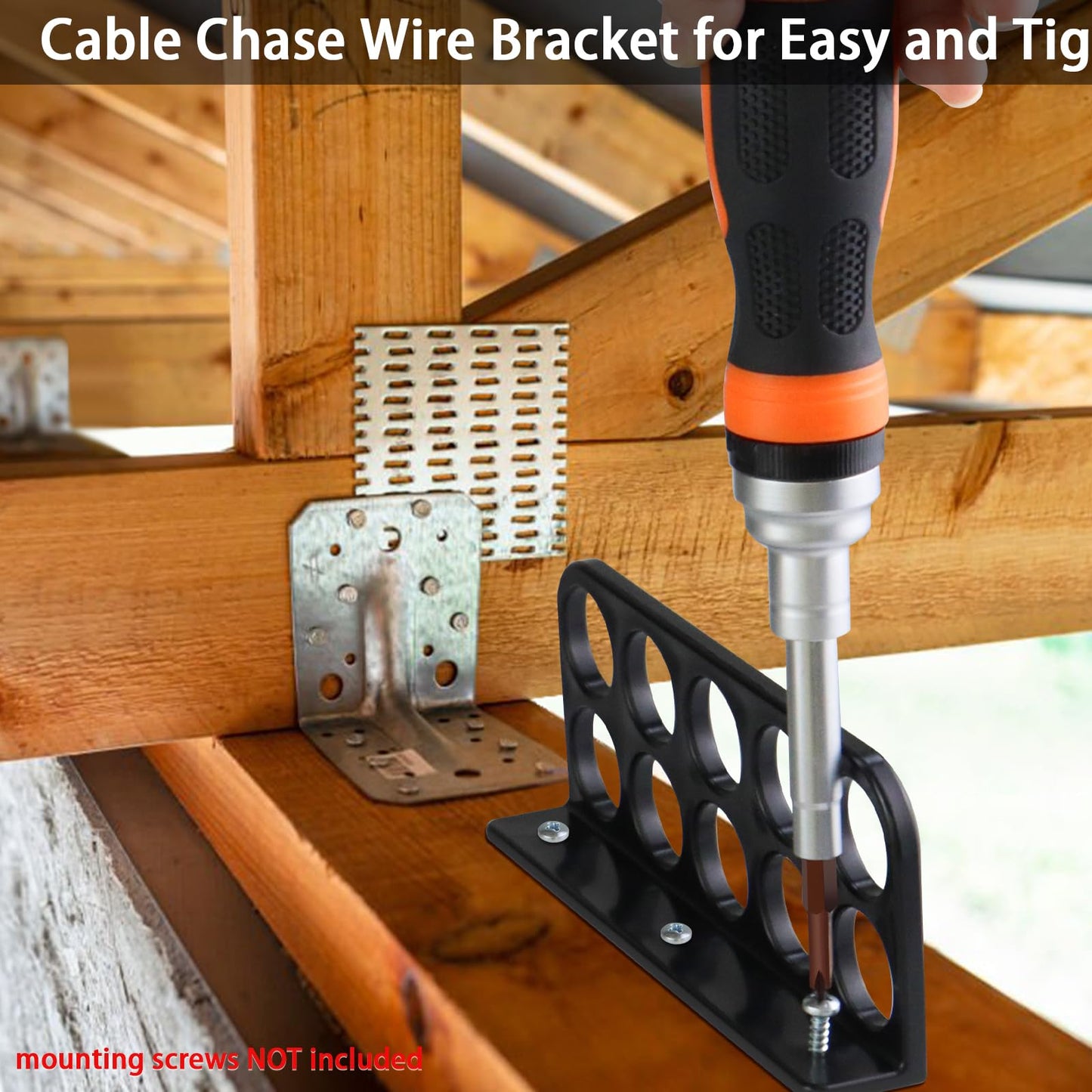 20Pack Cable Chase-Wire Bracket,Cable Support Wire Bracket Holder for NMB Electrical Cord Organized Management,Labor Time Saving,1" with 10-Hole Design