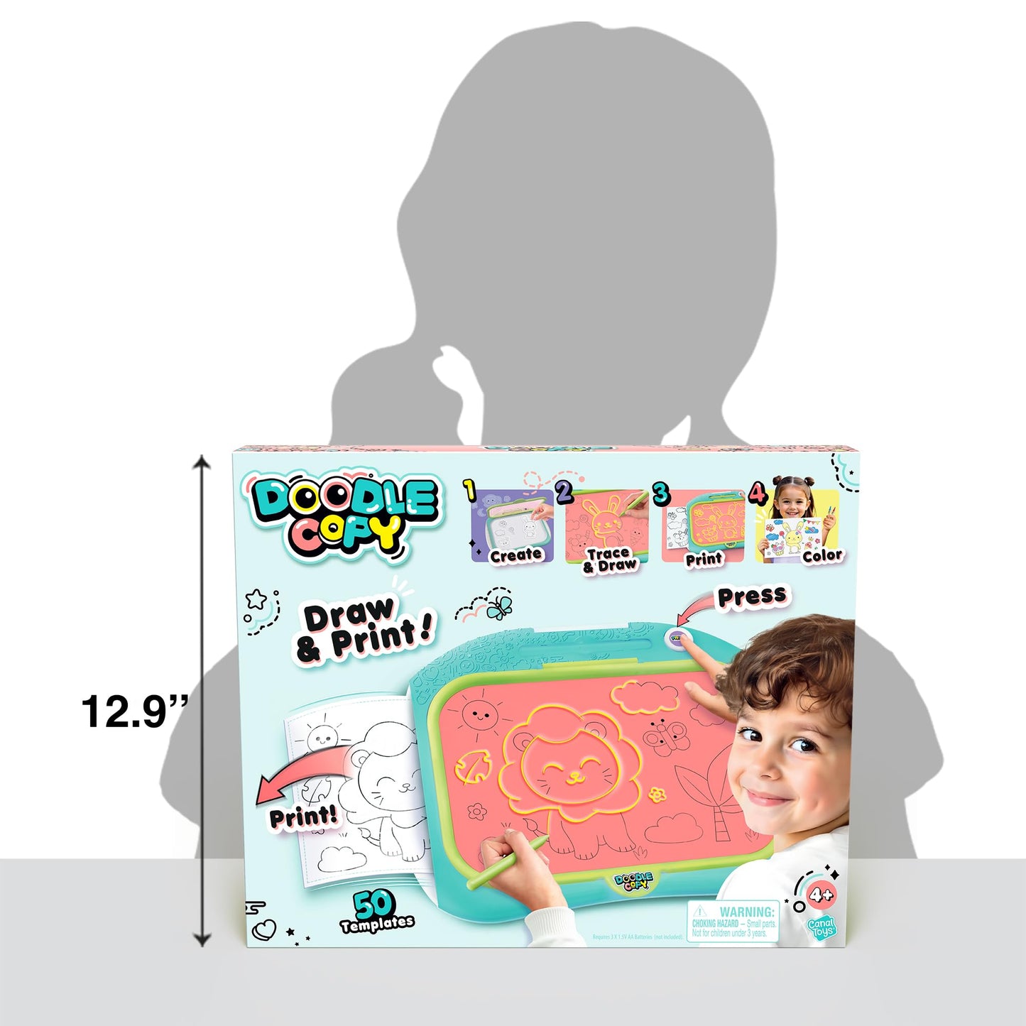 Canal Toys Doodle Copy – Reusable Doodle & Drawing Pad for Kids - Create, Trace & Draw, Print and Color; 50 templates