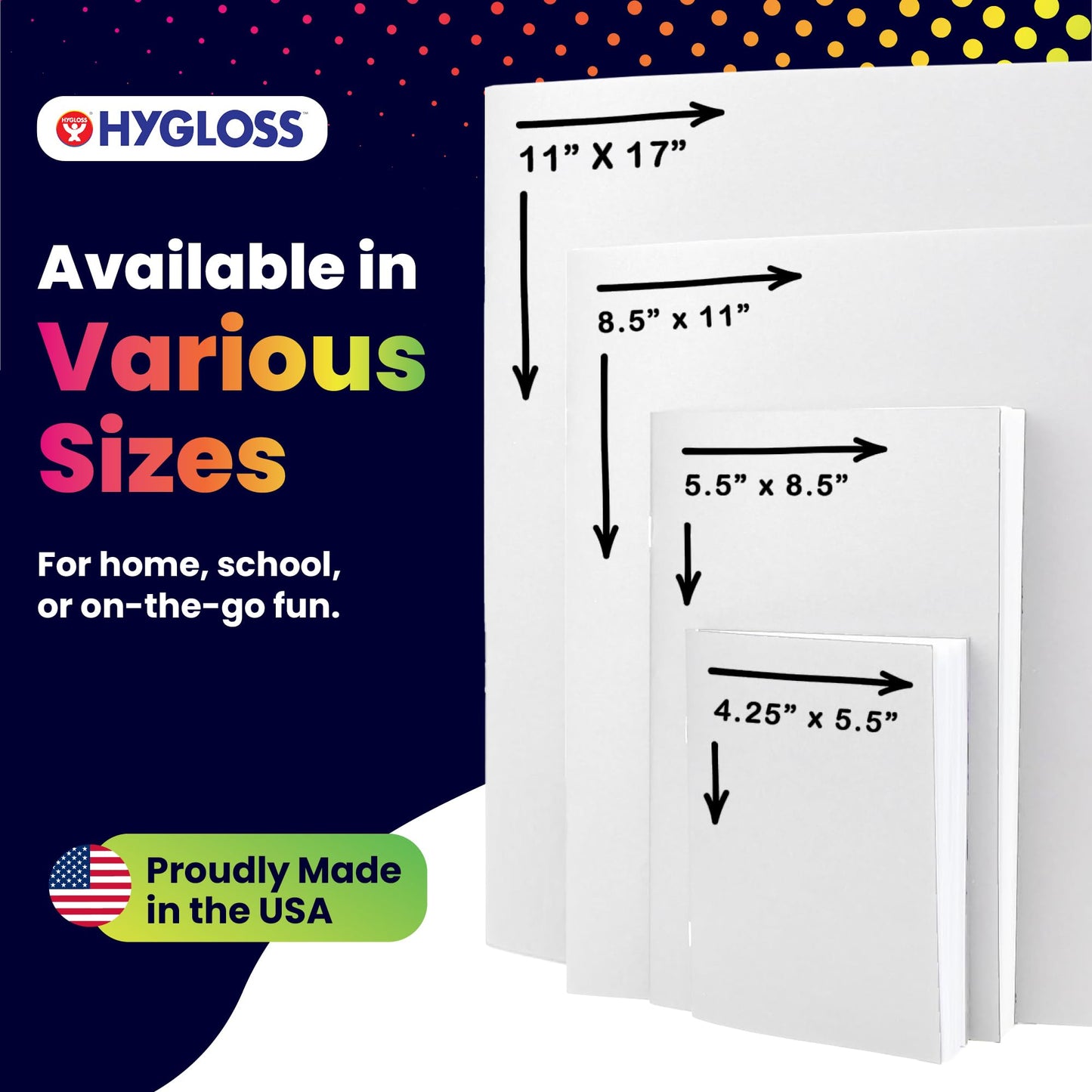 Hygloss Products HYG77710 Mighty Bright's Paperback Books, 2" Height, 5.5" Wide, 8.5" Length, White (10 Books per Set)