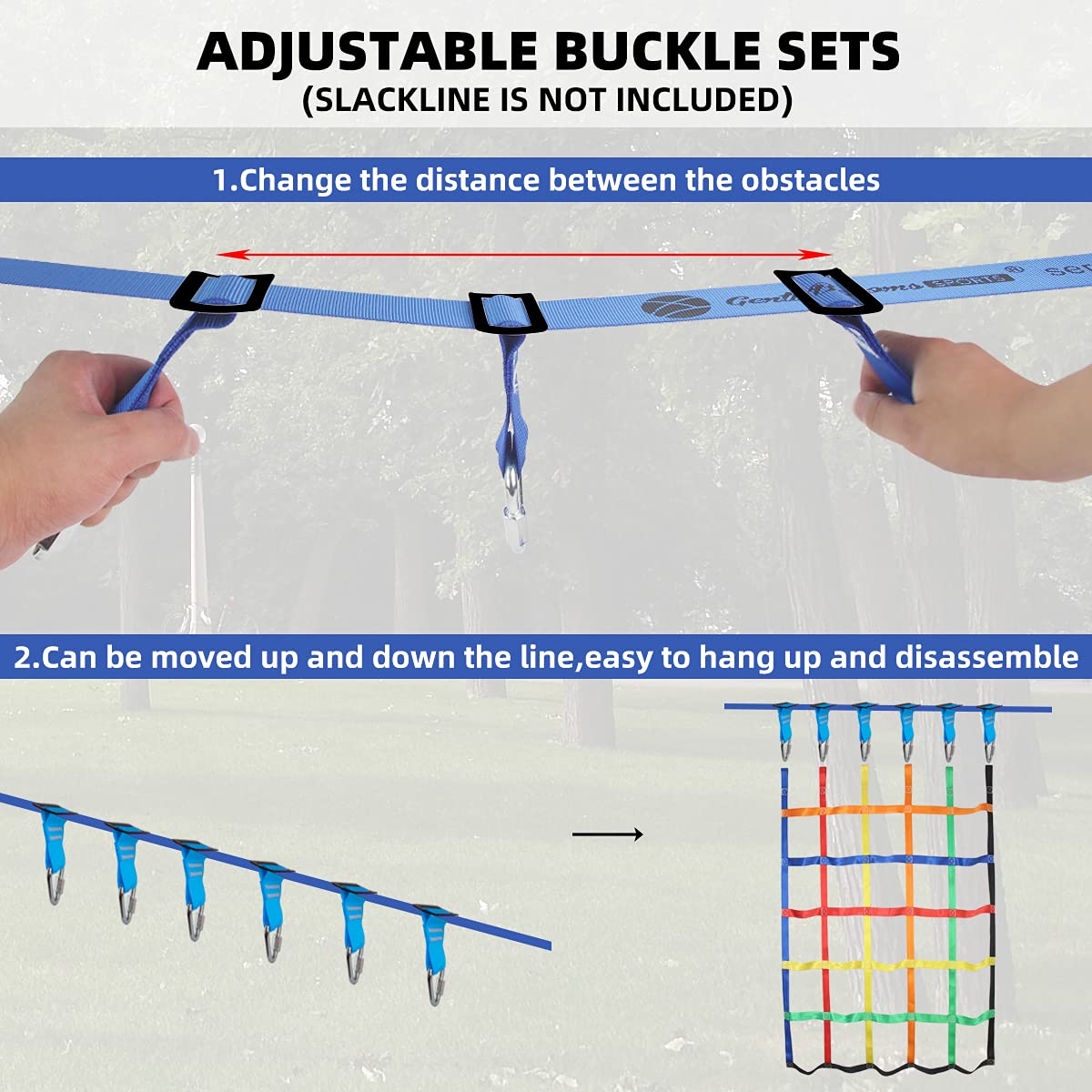 Gentle Booms Sports Climbing Cargo Net Indoor/Outdoor Ribbon Net，Children Kids Daily Sports Outdoor Backyard & Playground Equipment for Ninja Warrior Line，Ninja Warrior Style Obstacle Courses…