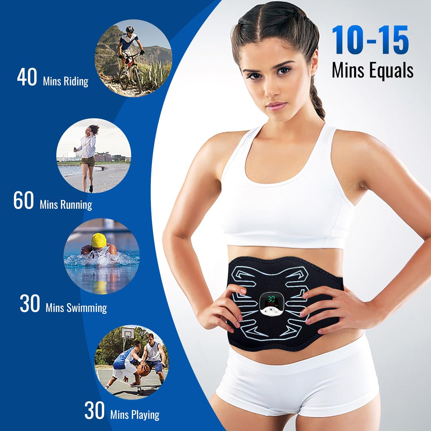 Innocareer Abs Stimulator, EMS Muscle Stimulator for Gym Home Office, Abdominal Toning Belt Electric Ab Stimulator for Men Women