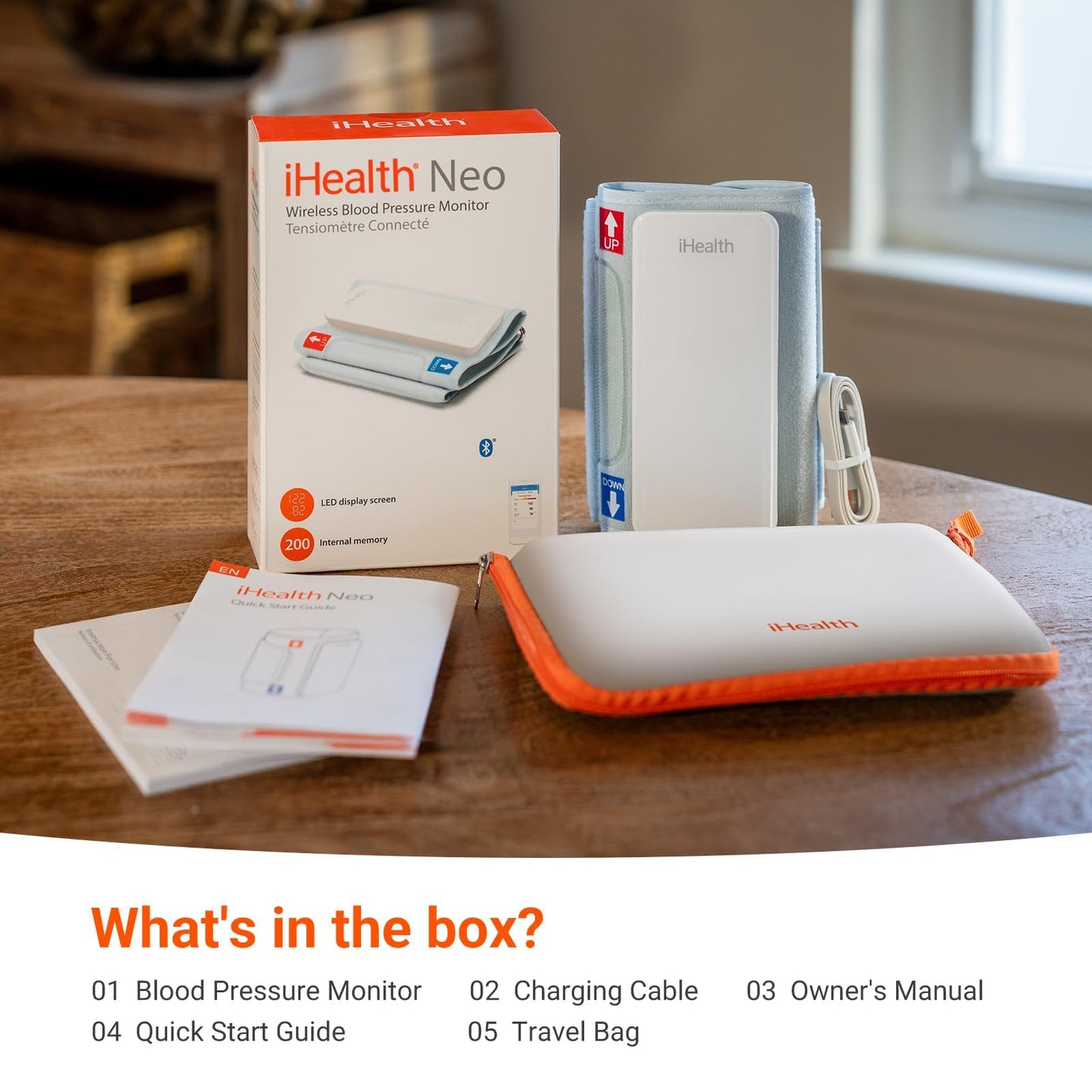 iHealth Neo Wireless Blood Pressure Monitor, Upper Arm Cuff, Bluetooth Blood Pressure Machine, Ultra-Thin & Portable, App-Enabled for iOS & Android