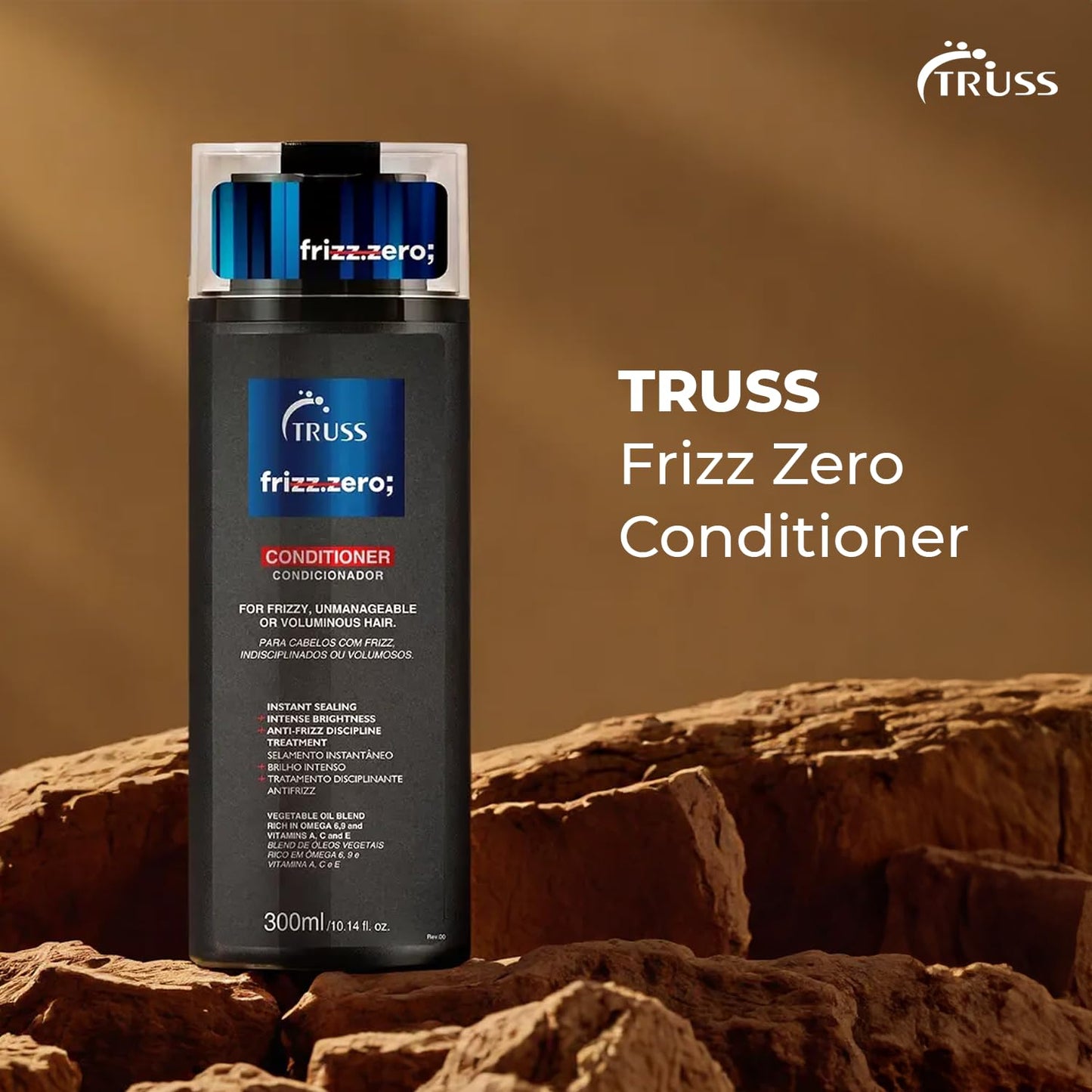 Truss Frizz Zero Conditioner - For Frizzy Hair - Anti Frizz, Anti Humidity Formula Protects Against Moisture While Providing Volume And Shine And Free Of Split Ends