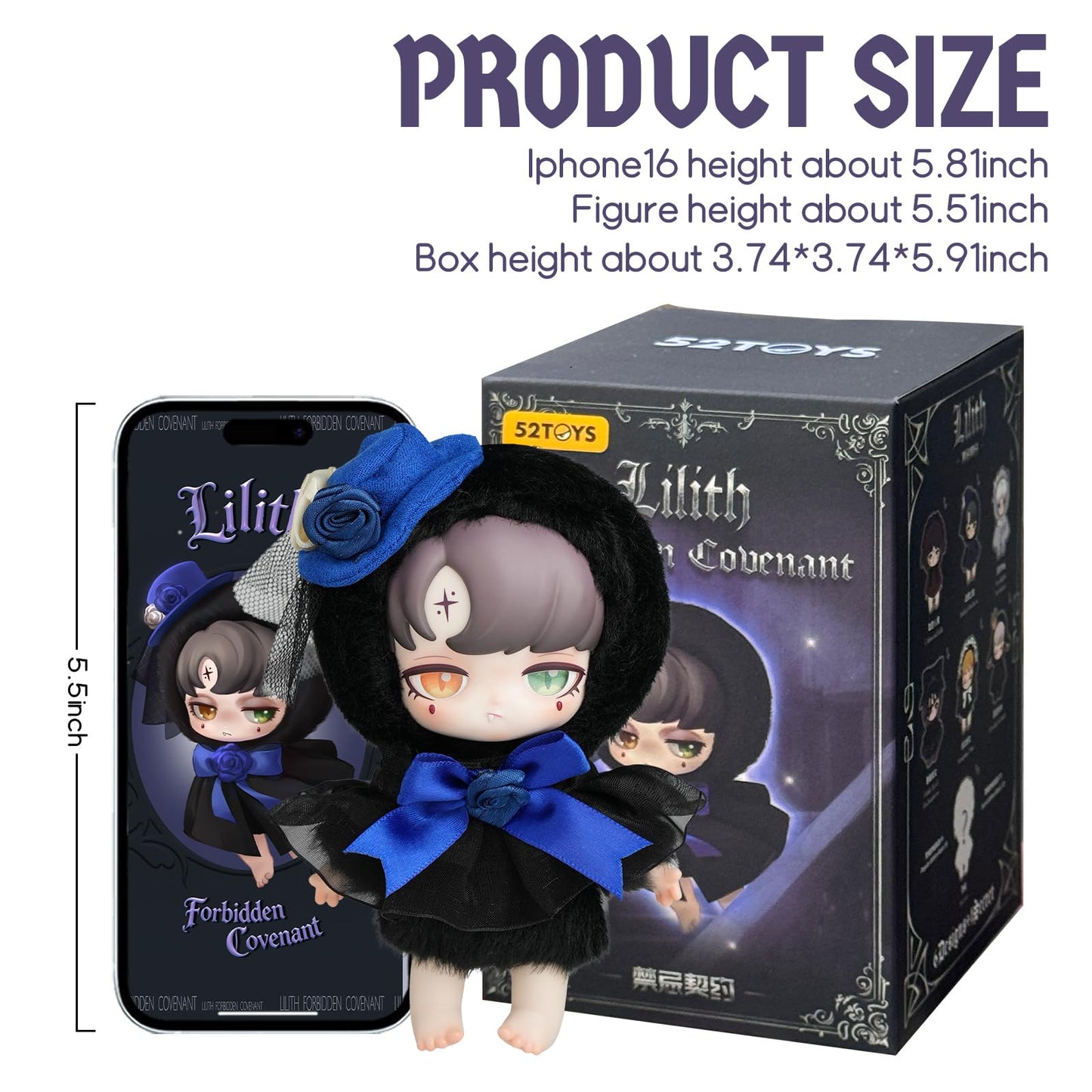 52TOYS Lilith Forbidden Covenant Series Blind Box Stuffed Animal Plush Toy with Soft and Adorable Design, 1PC Perfect for Cuddling, Display, and Unique Posing, Ideal Gift for Panda Enthusiasts