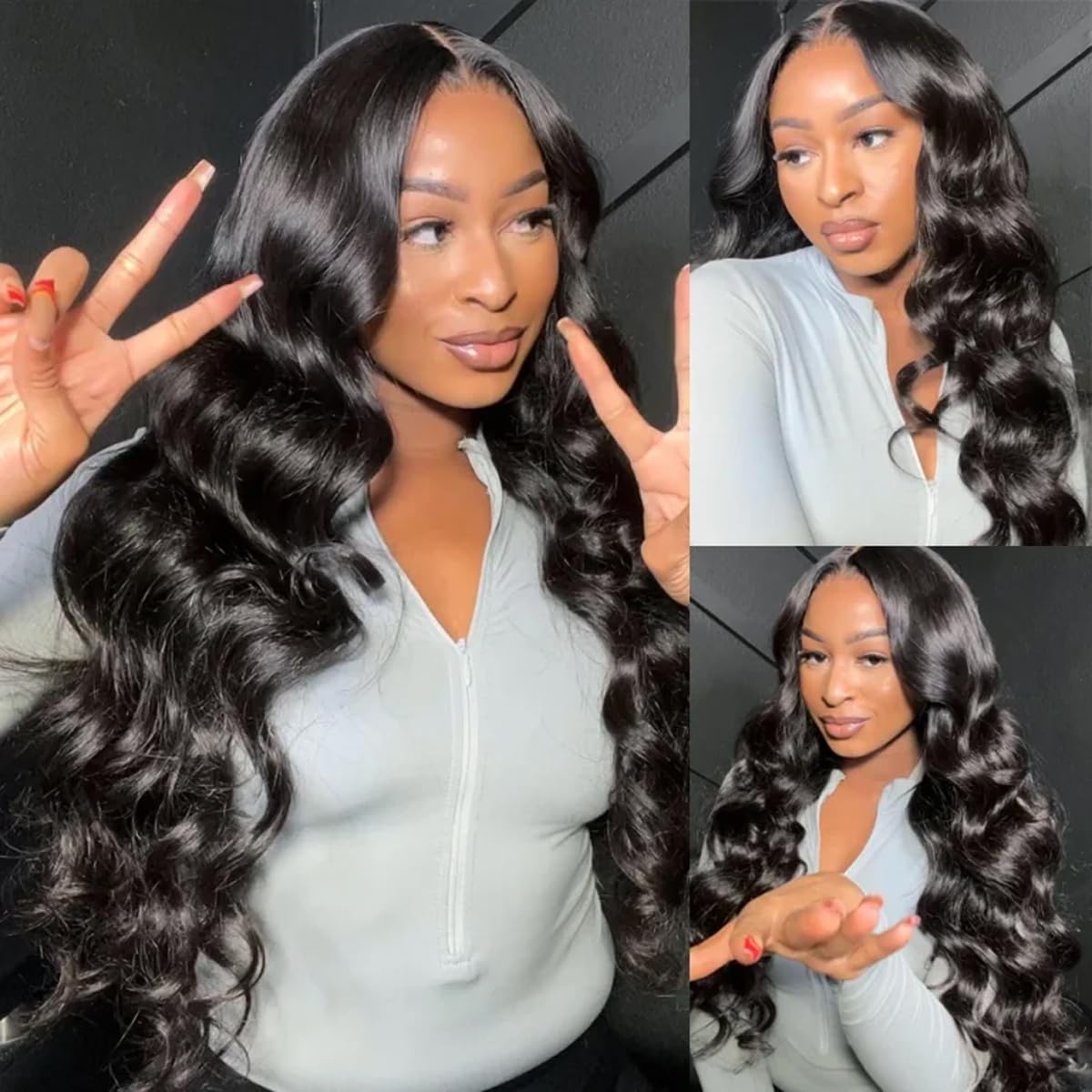 Body Wave Bundles Human Hair 12 14 16 Inch Human Hair Bundle Brazilian Virgin Hair 3 Bundles Human Hair Extensions for Black Women Natural Color