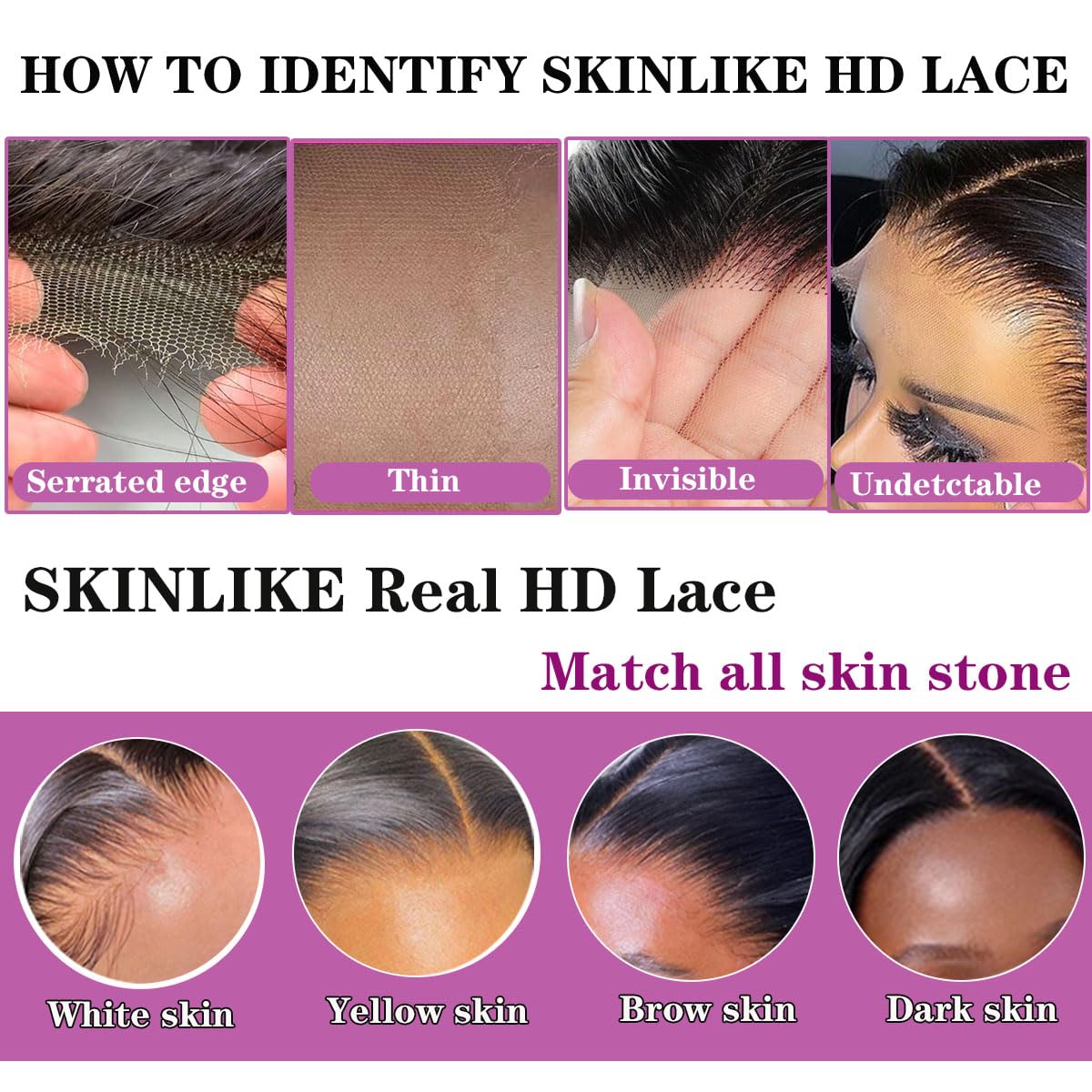 Mnador 2x6 SKINLIKE Real HD Lace Closure Deep Parting Straight Human Hair 0.095mm Ultra-thin hd lace Closure Tiny knots Brazilian Virgin Human Hair Closure pre plucked with Natural Hairline, 12inch